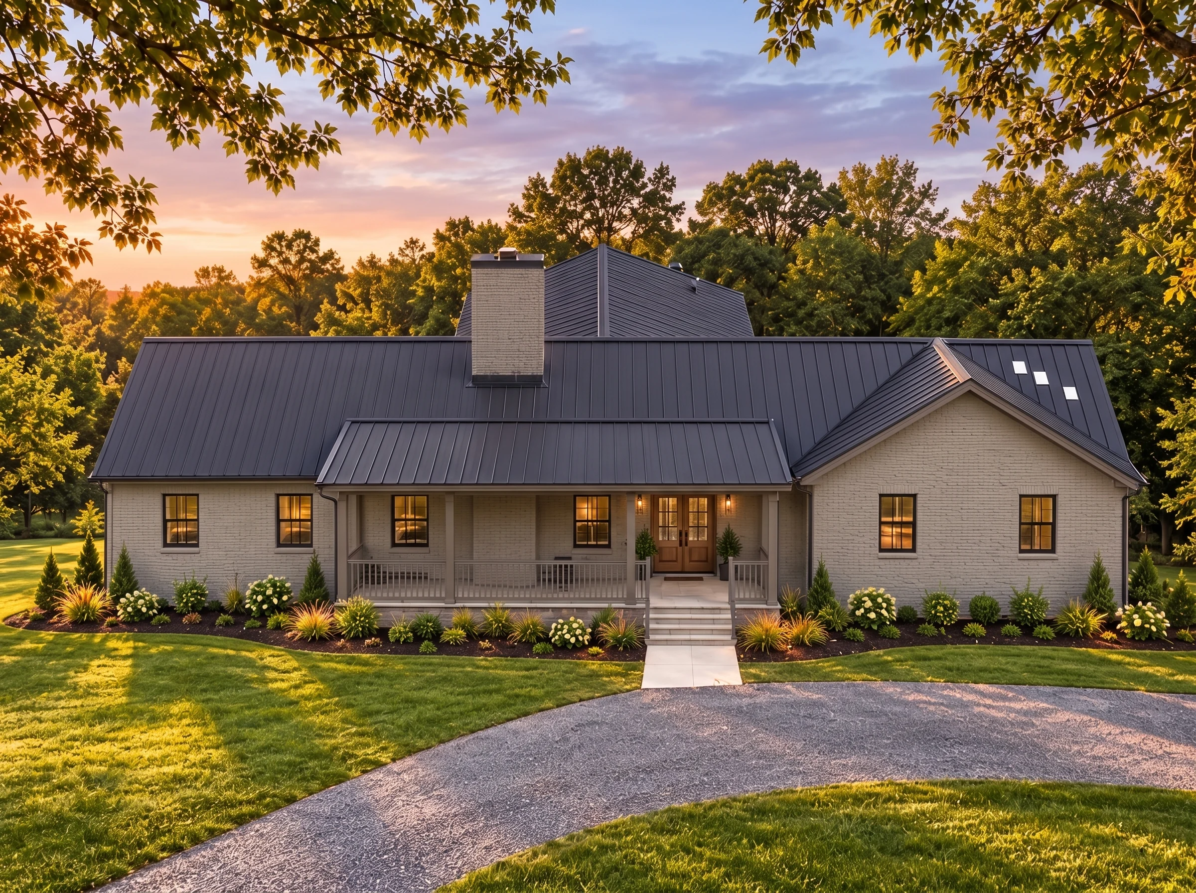 Plan  16-1512 – VistaCube Villa |  Traditional Ranch – 3-Bed, 2-Bath, 1,710 SF - Mushroom Taupe, AI-generated exterior concept