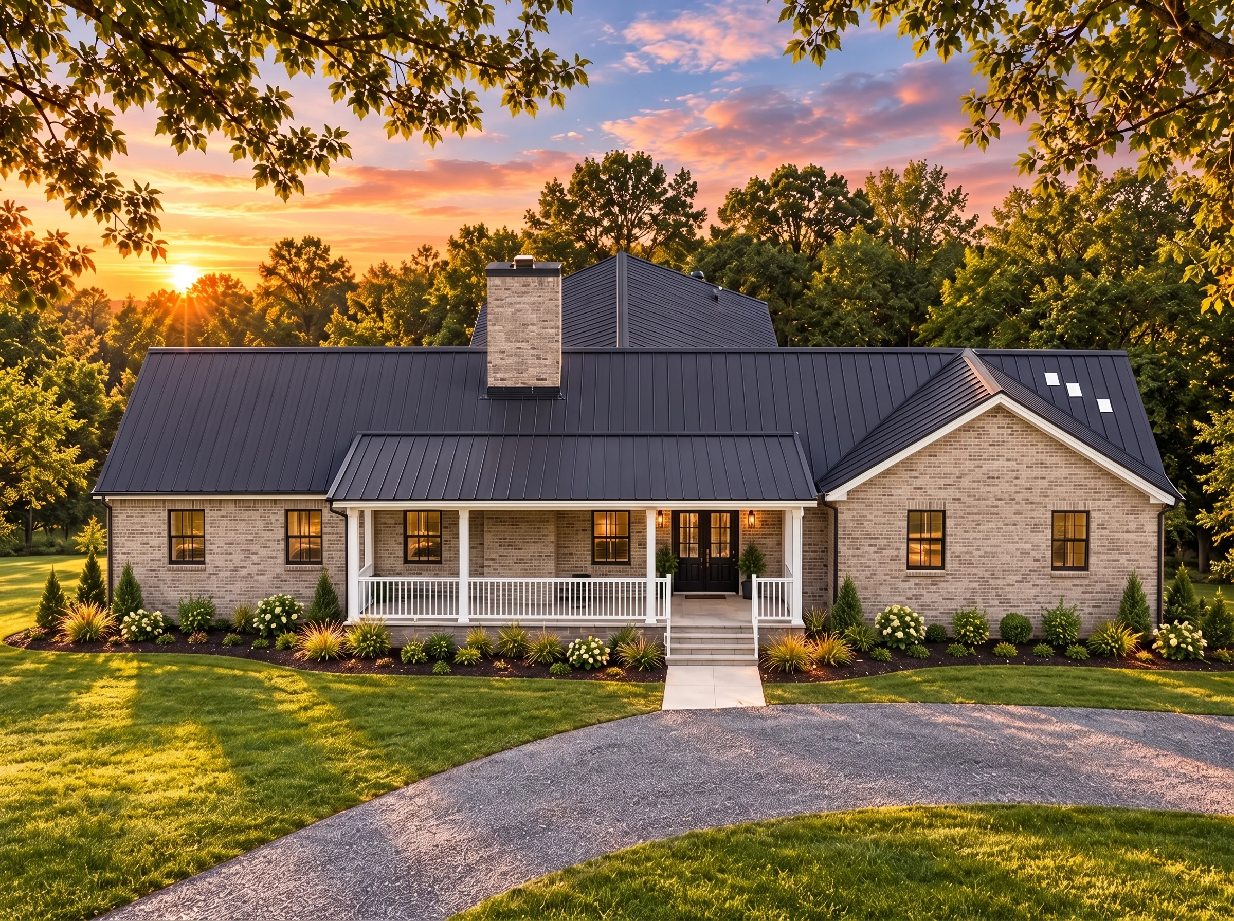 Plan  16-1512 – VistaCube Villa |  Traditional Ranch – 3-Bed, 2-Bath, 1,710 SF - Natural Brick, AI-generated exterior concept