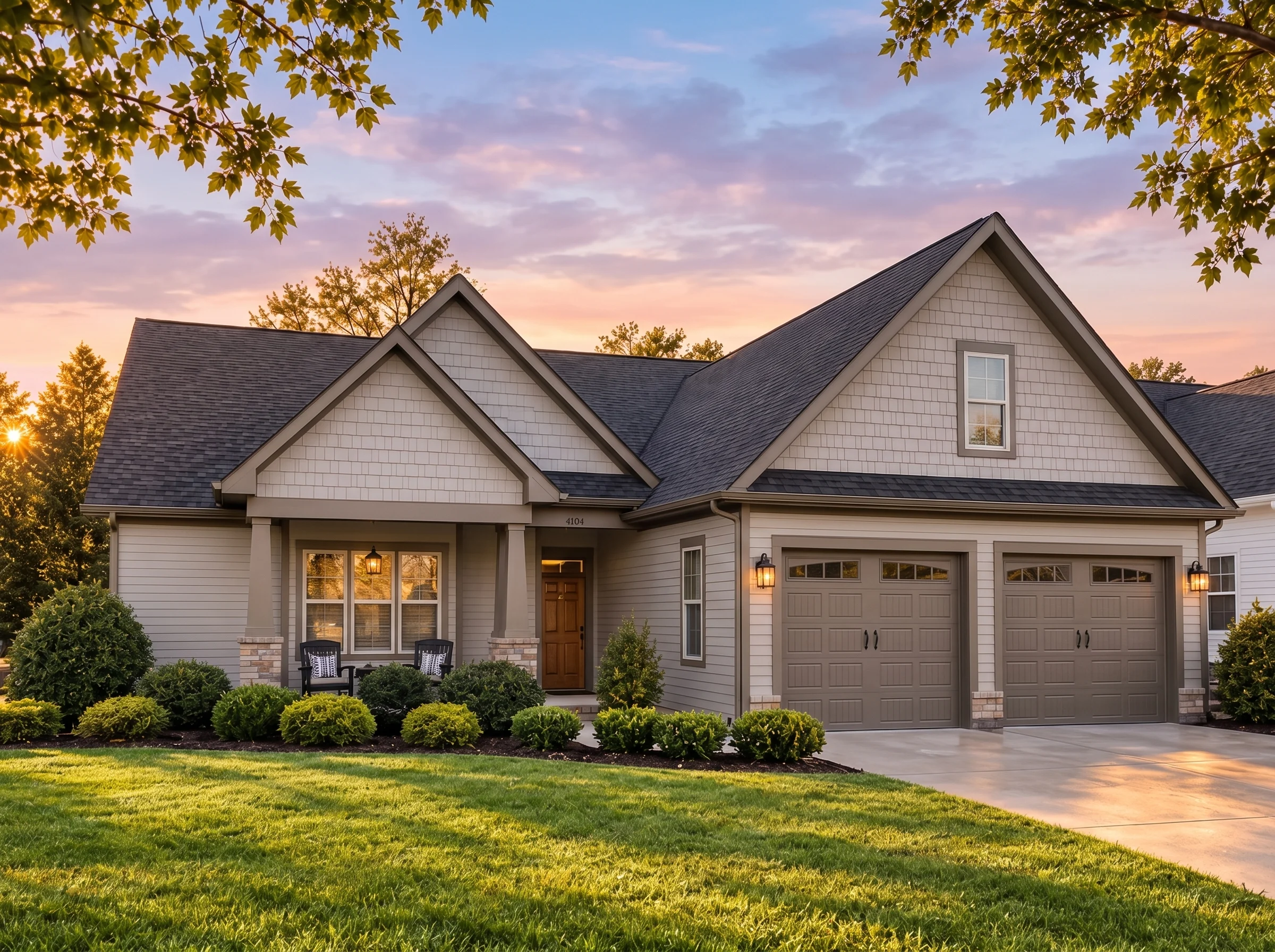 Plan  16-1547 – Lincolnshire Lodge |  Craftsman Ranch – 3-Bed, 2-Bath, 1,857 SF - Mushroom Taupe, AI-generated exterior concept