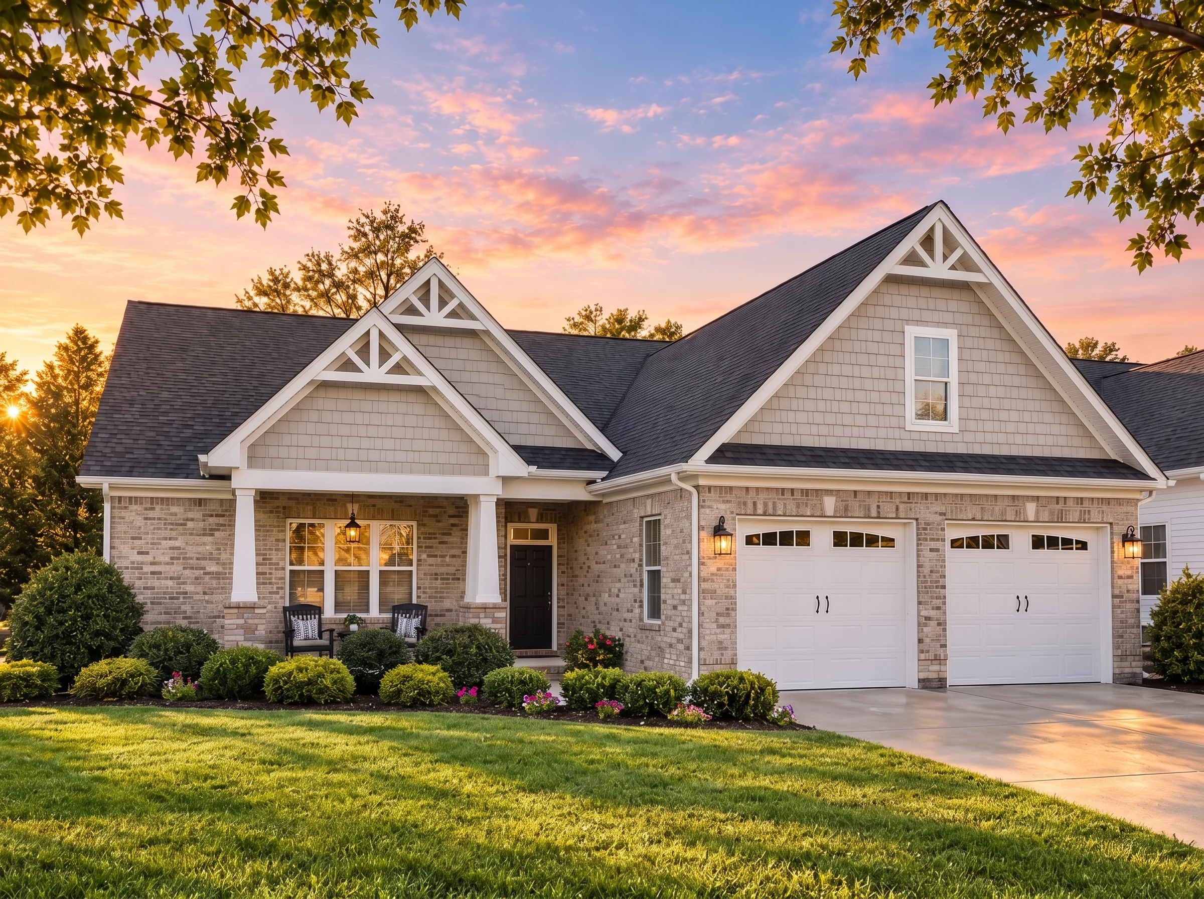 Plan  16-1547 – Lincolnshire Lodge |  Craftsman Ranch – 3-Bed, 2-Bath, 1,857 SF - Natural Brick, AI-generated exterior concept