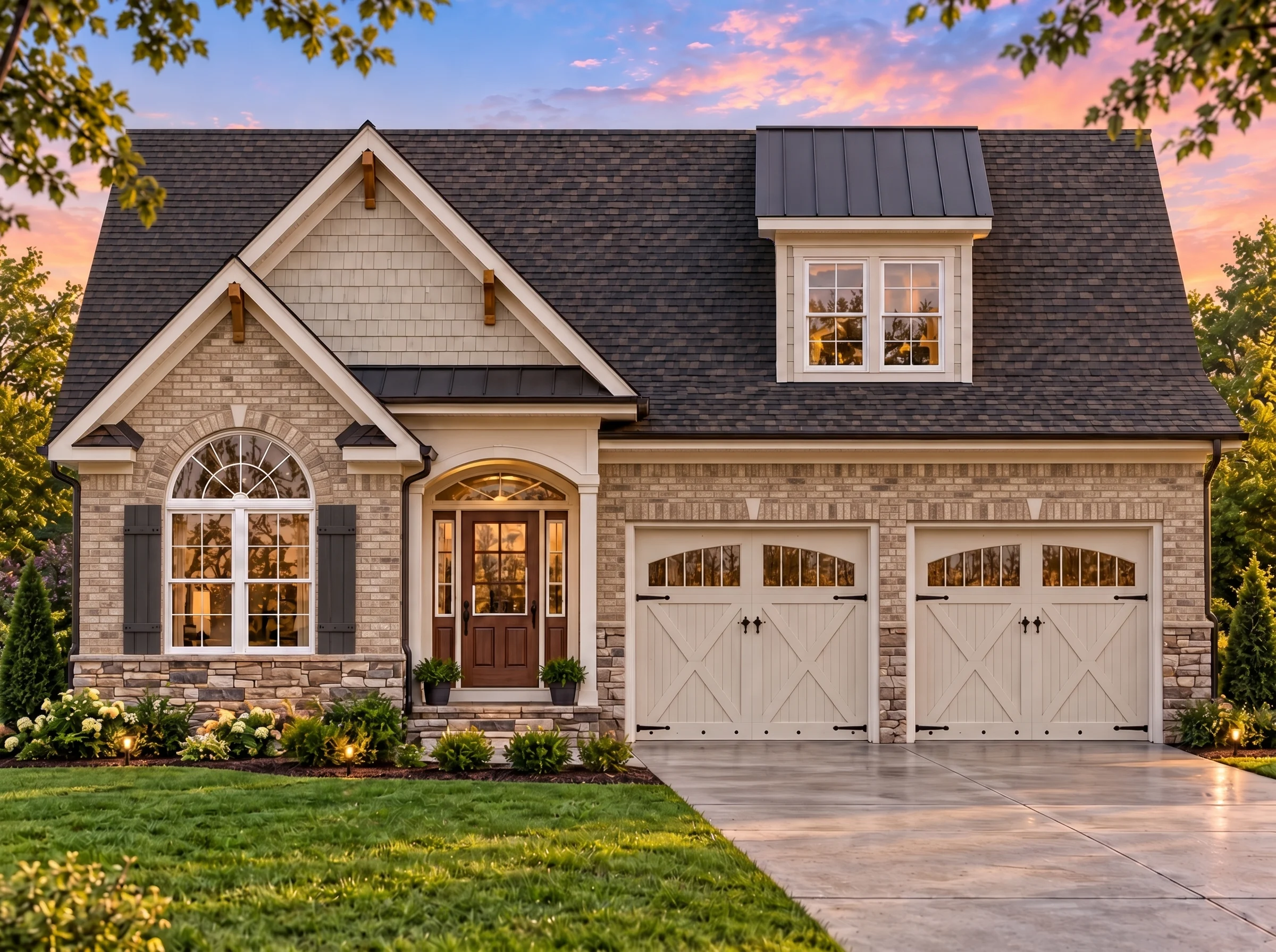 Plan  16-1693 – The Jenkins Estate |  Traditional – 3-Bed, 2-Bath, 1,451 SF - Natural Brick, AI-generated exterior concept