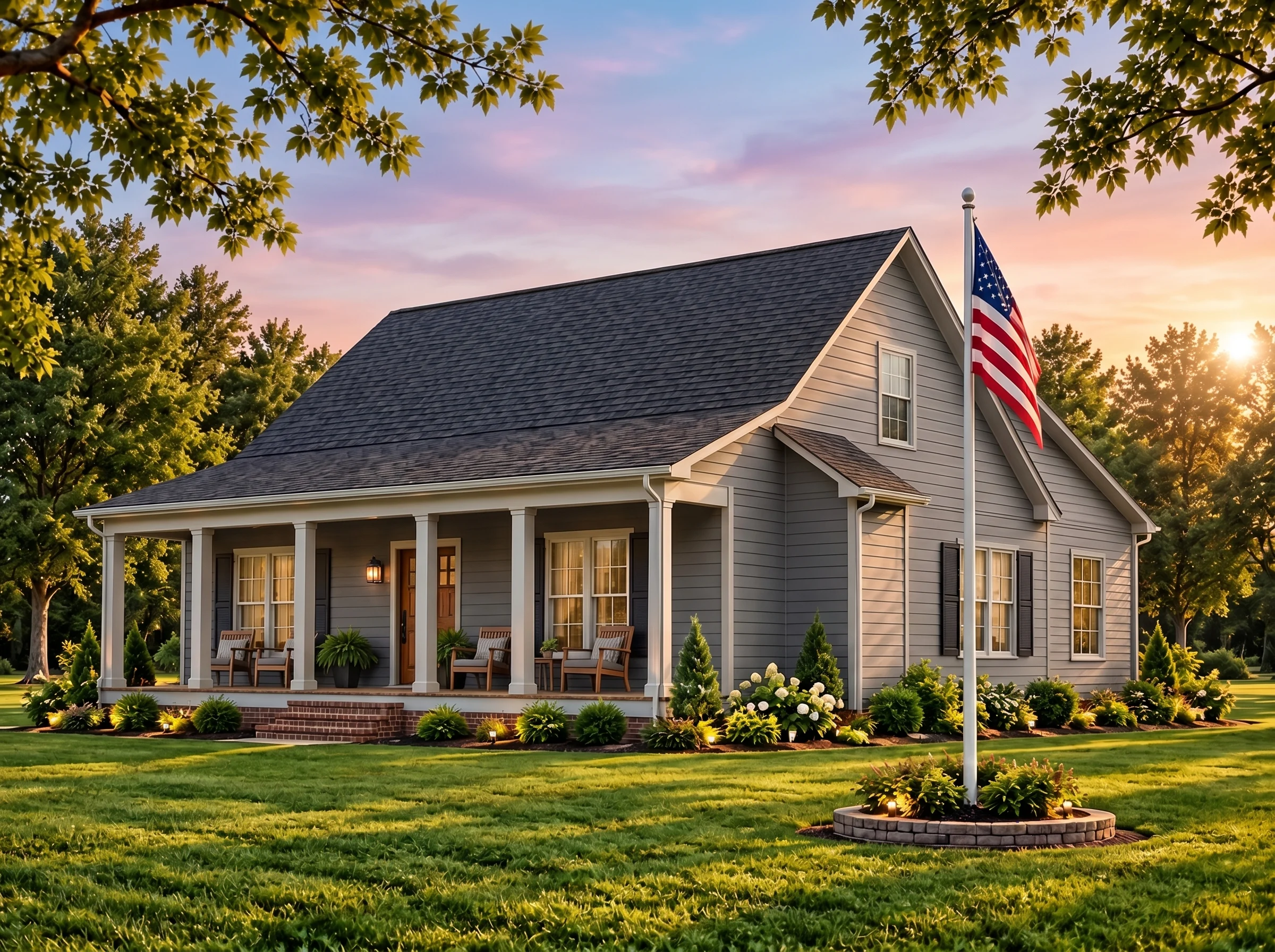 Plan  16-1634 – The Sorrow |  Southern Farmhouse – 2-Bed, 1-Bath, 1,080 SF - Warm Charcoal, AI-generated exterior concept