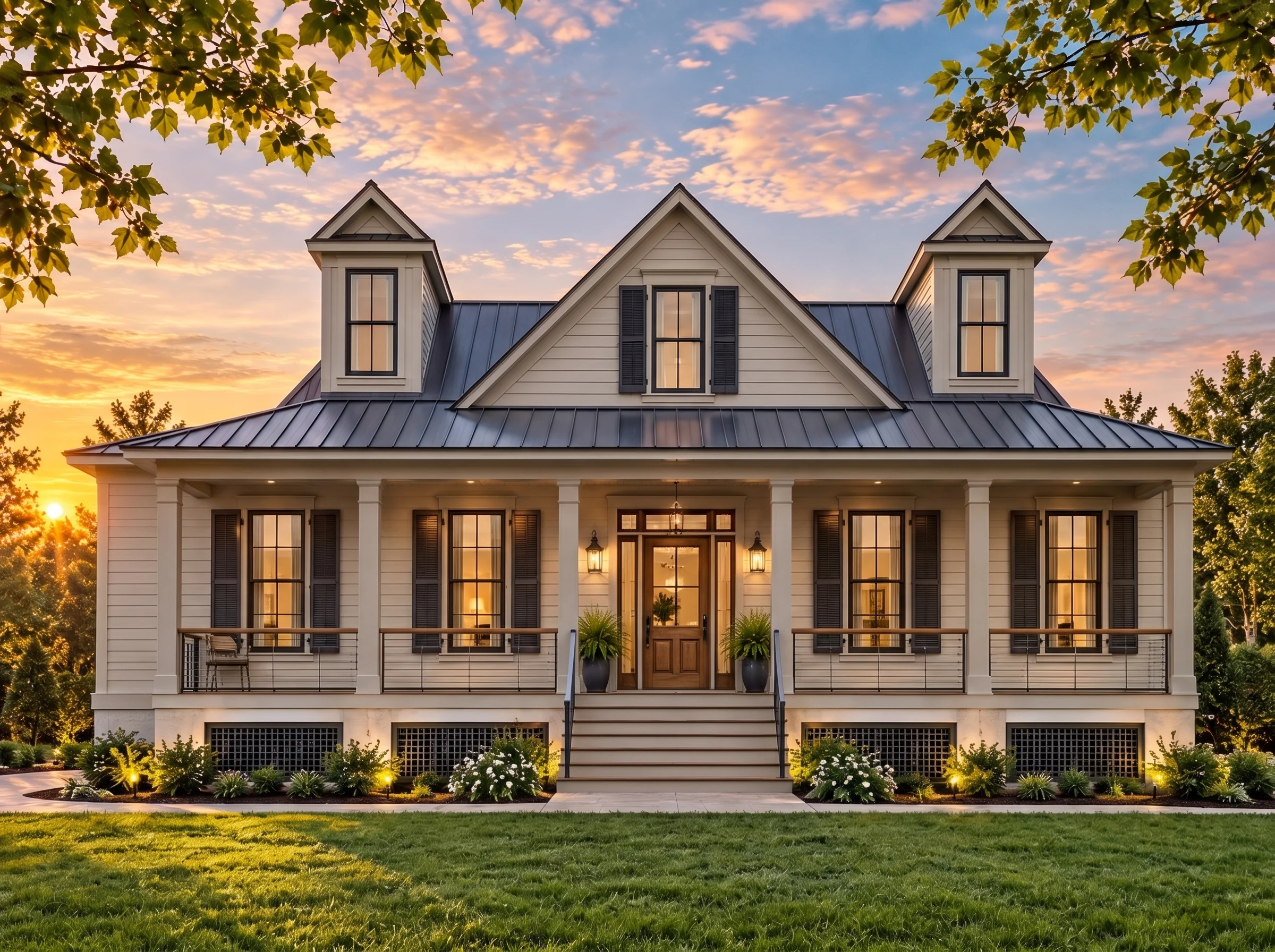 Plan  16-1639 – Aster View Cottage |  Cape Cod – 3-Bed, 4-Bath, 3,034 SF - Mushroom Taupe, AI-generated exterior concept