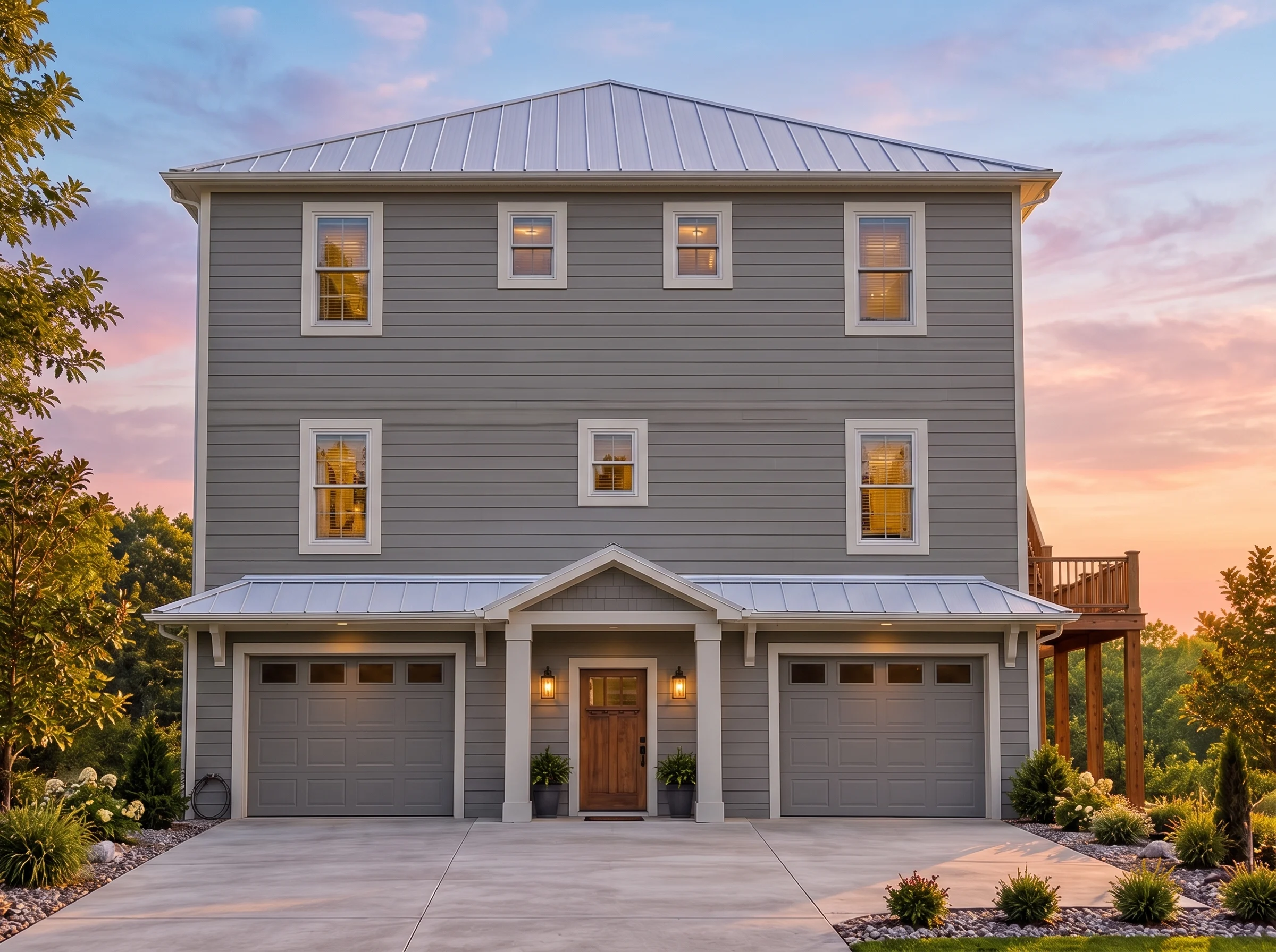 Plan  16-1818 – Power House |  Coastal Traditional – 3-Bed, 2-Bath, 1,124 SF - Warm Charcoal, AI-generated exterior concept