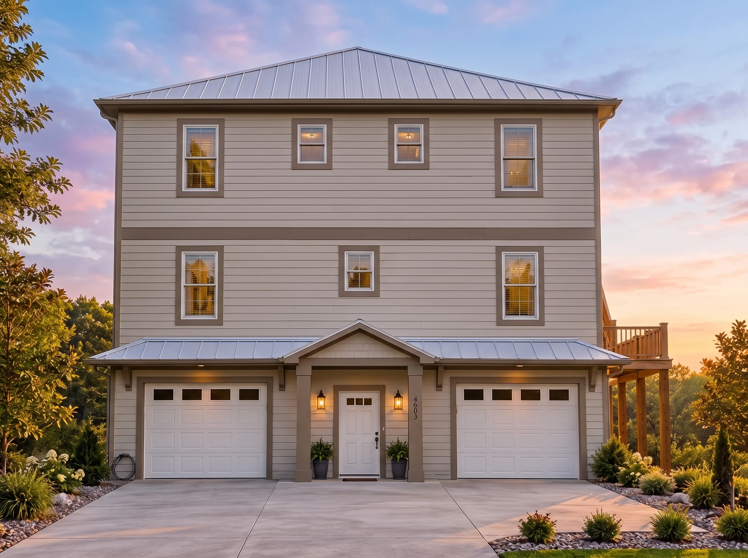 Plan  16-1818 – Power House |  Coastal Traditional – 3-Bed, 2-Bath, 1,124 SF - Mushroom Taupe, AI-generated exterior concept