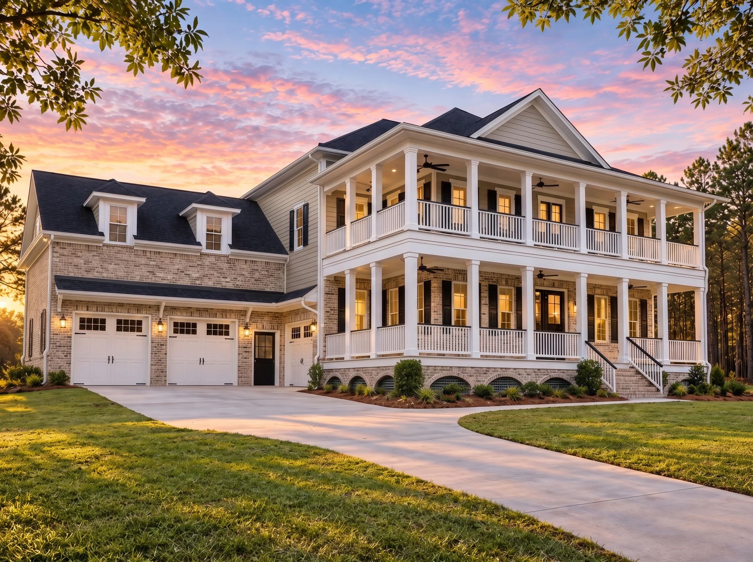 Plan  16-1831 – Iowa Hawkeye |  Colonial – 4-Bed, 5-Bath, 5,184 SF - Natural Brick, AI-generated exterior concept
