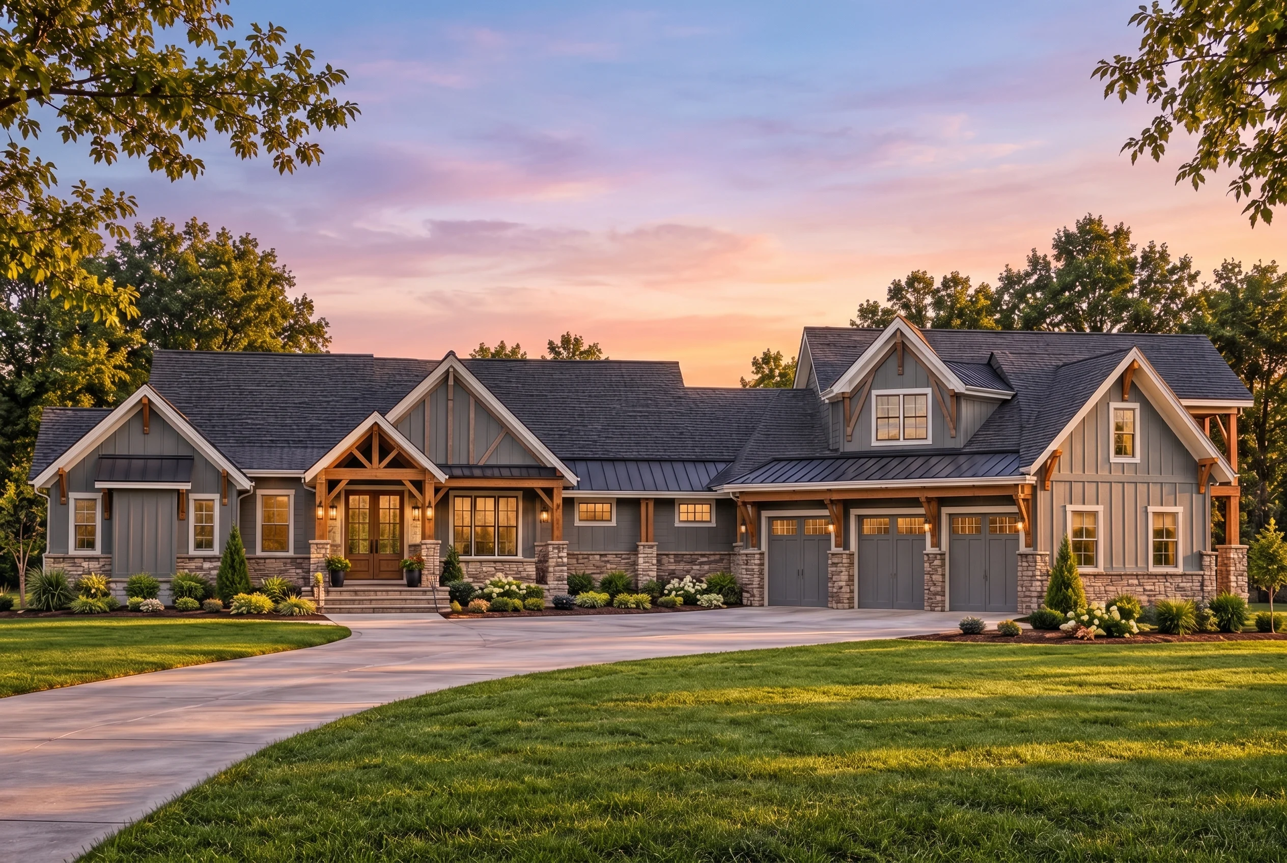 Plan  17-1073 – Scar Estate | Modern - Warm Charcoal, AI-generated exterior concept