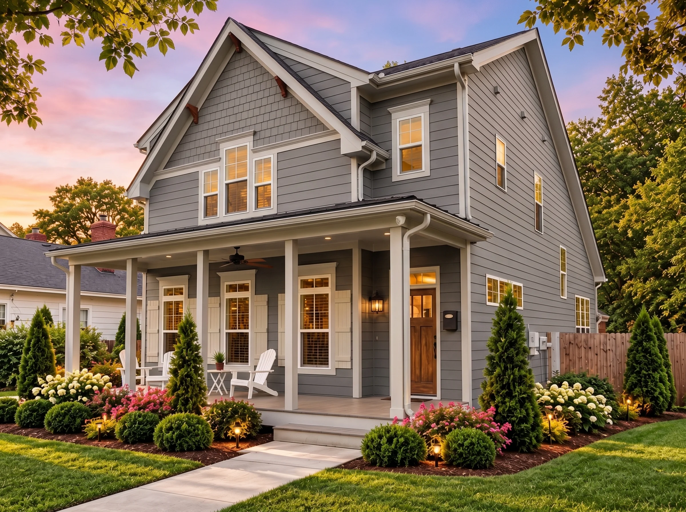 Plan  17-1161 – Anderson Ridge |  Modern Farmhouse – 3-Bed, 3-Bath, 3,754 SF - Warm Charcoal, AI-generated exterior concept