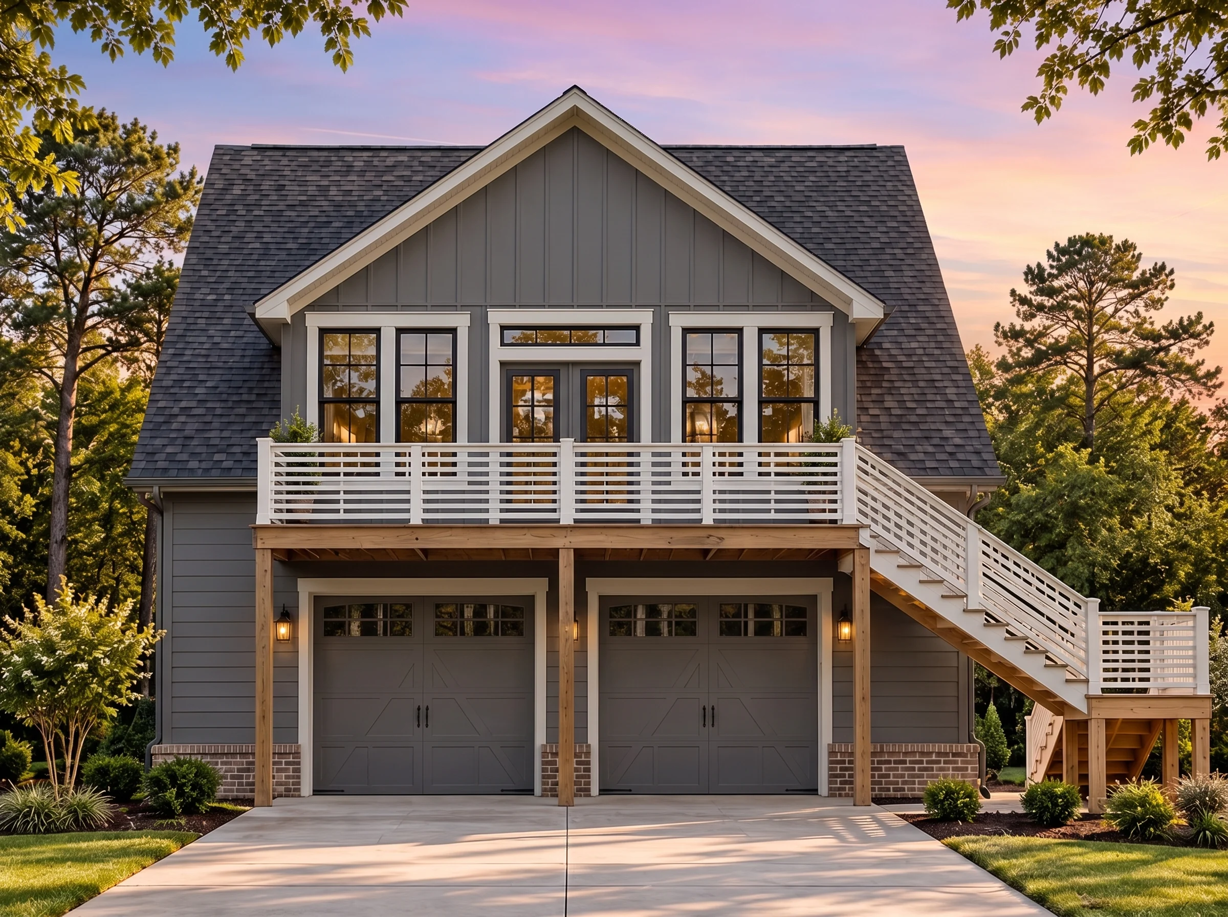 Plan  17-1263 – Aster Ridge Lodge |  Cape Cod Garage – 1-Bed, 1-Bath, 247 SF - Warm Charcoal, AI-generated exterior concept