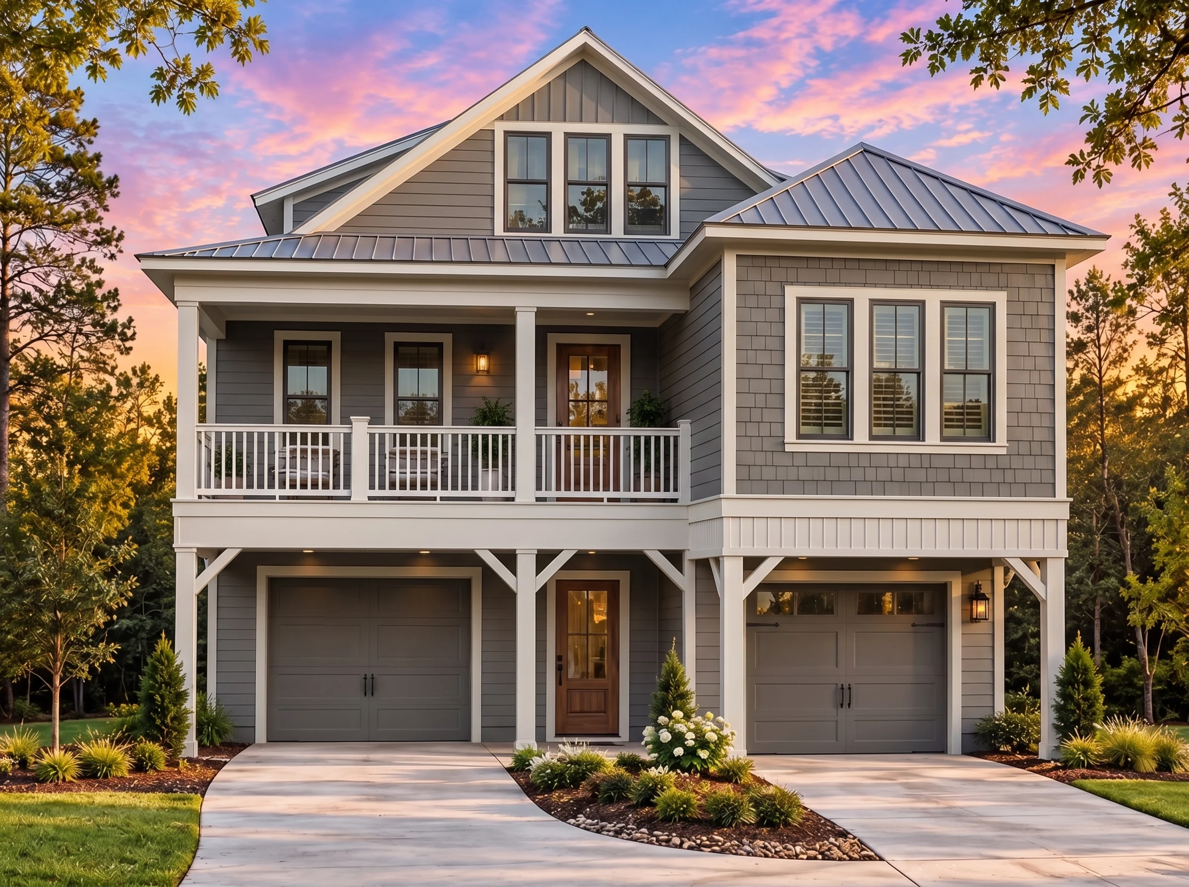 Plan  17-1206 – Harris Crossing |  Traditional European – 3-Bed, 3.5-Bath, 4,791 SF - Warm Charcoal, AI-generated exterior concept