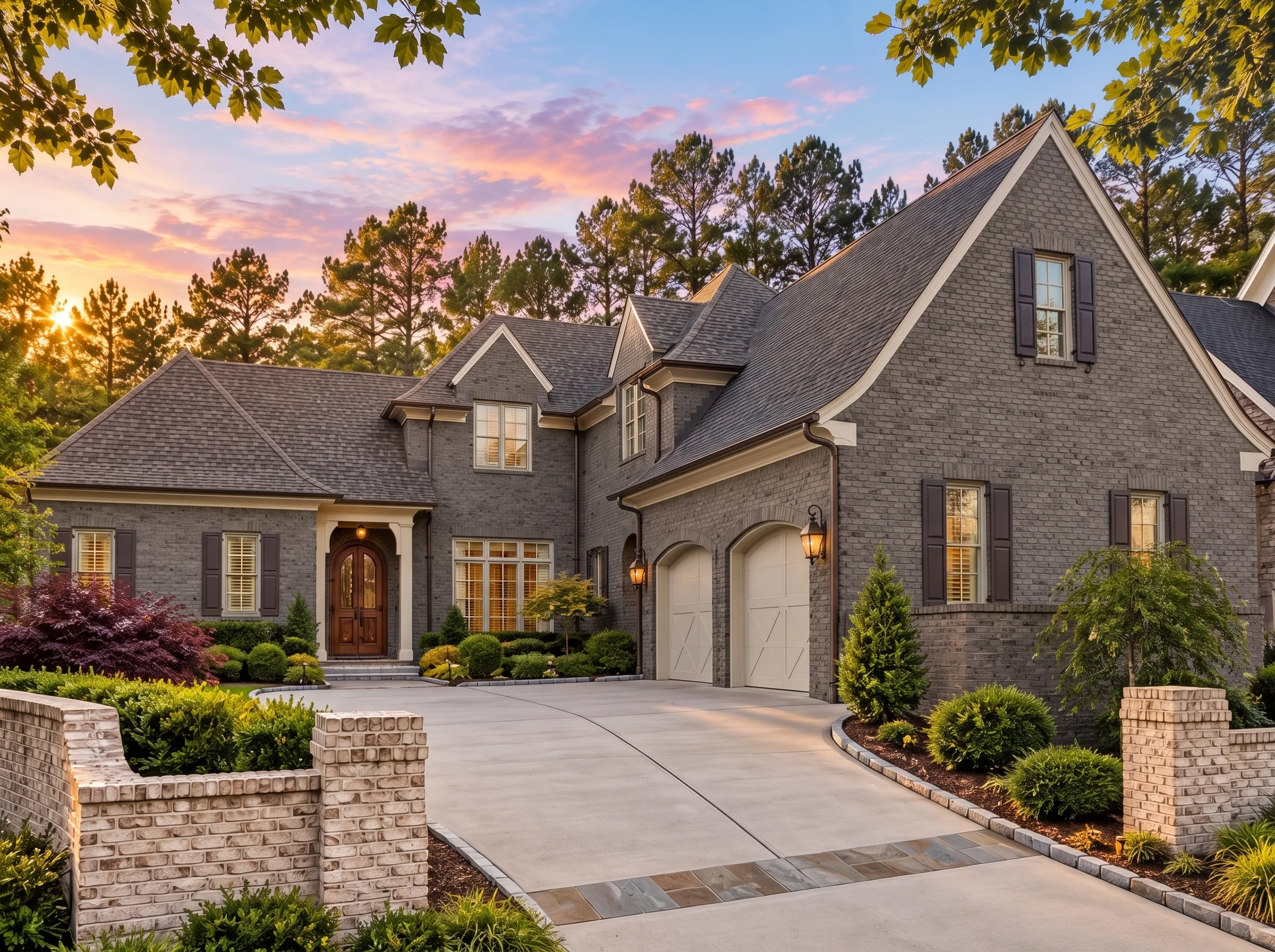 Plan  17-1451 – Auburn Vale Place |  Traditional Colonial – 4-Bed, 3.5-Bath, 4,464 SF - Warm Charcoal, AI-generated exterior concept