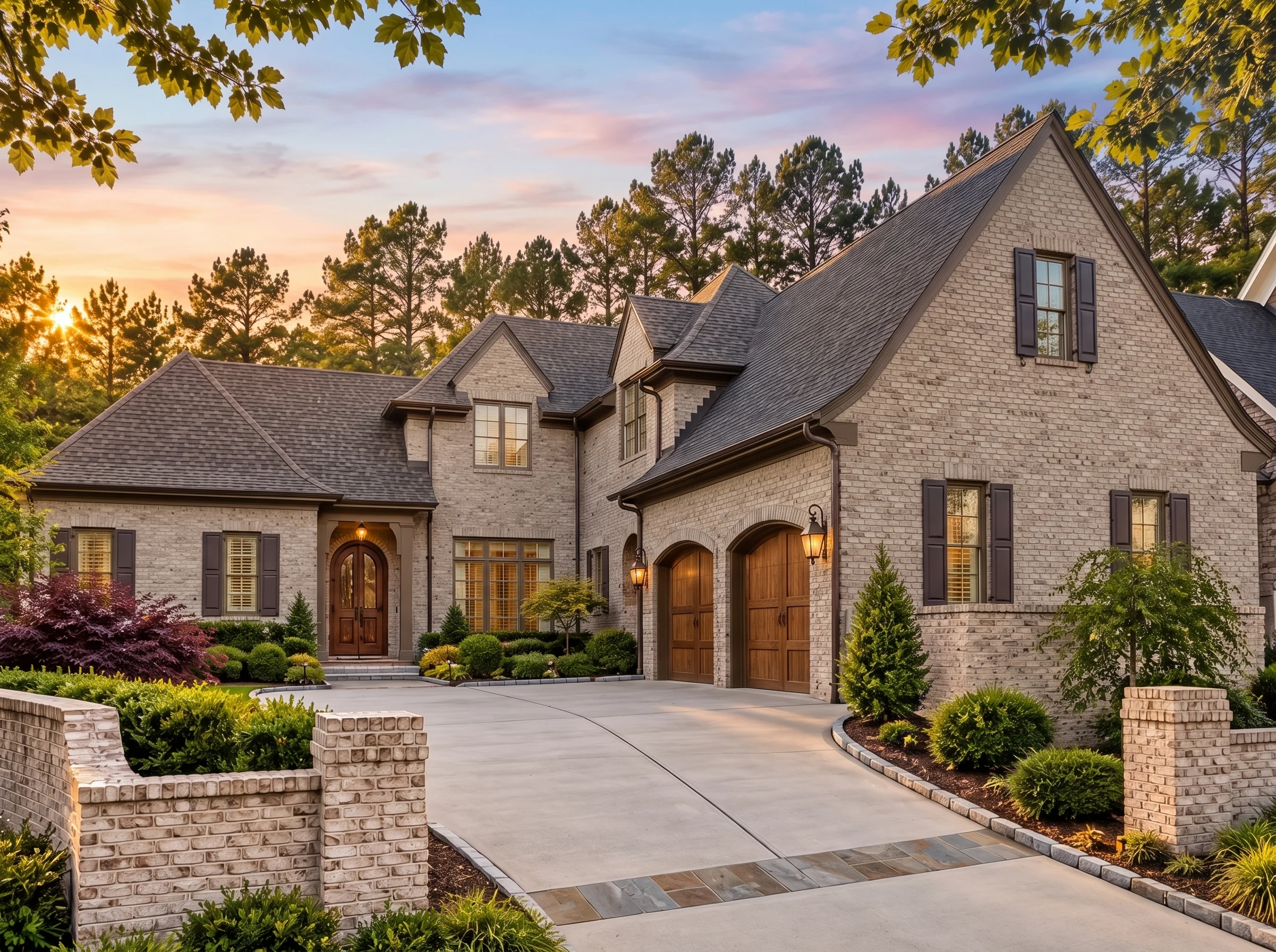 Plan  17-1451 – Auburn Vale Place |  Traditional Colonial – 4-Bed, 3.5-Bath, 4,464 SF - Mushroom Taupe, AI-generated exterior concept