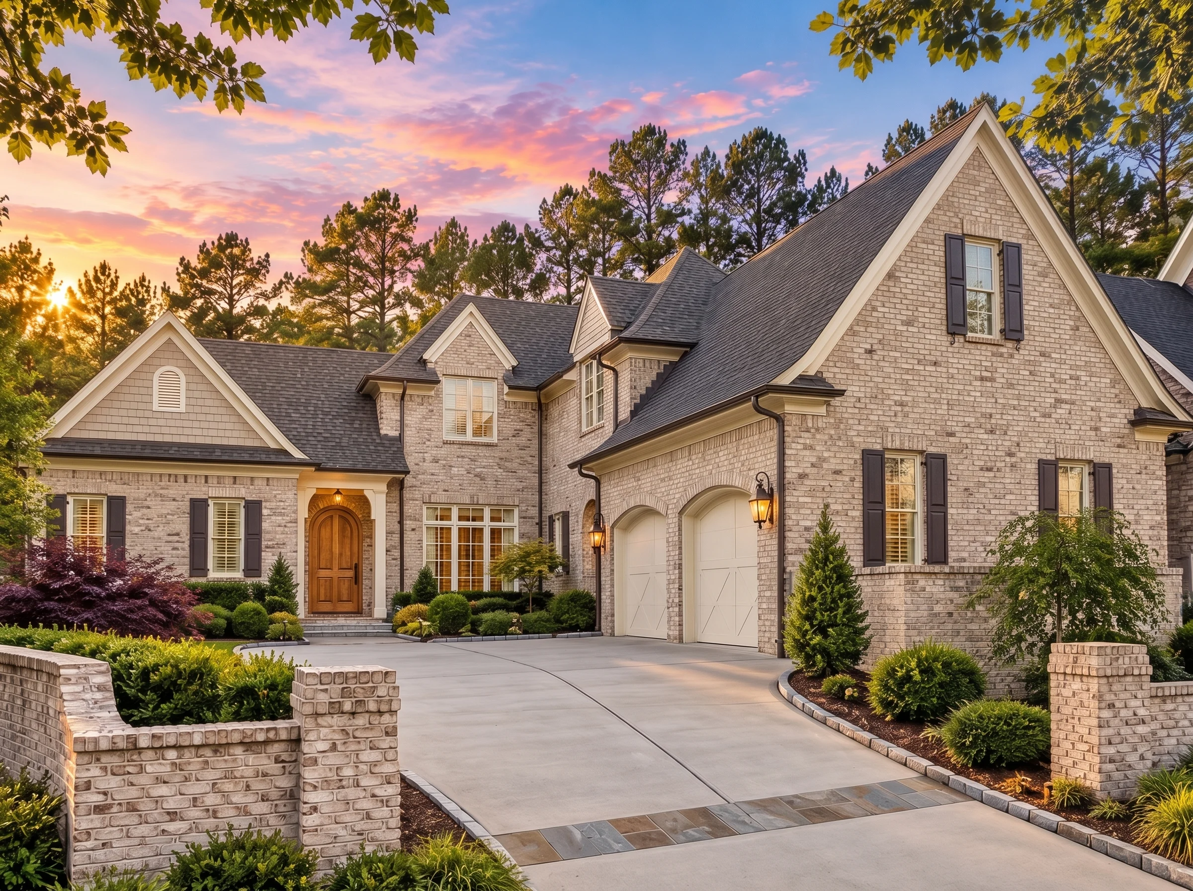 Plan  17-1451 – Auburn Vale Place |  Traditional Colonial – 4-Bed, 3.5-Bath, 4,464 SF - Natural Brick, AI-generated exterior concept