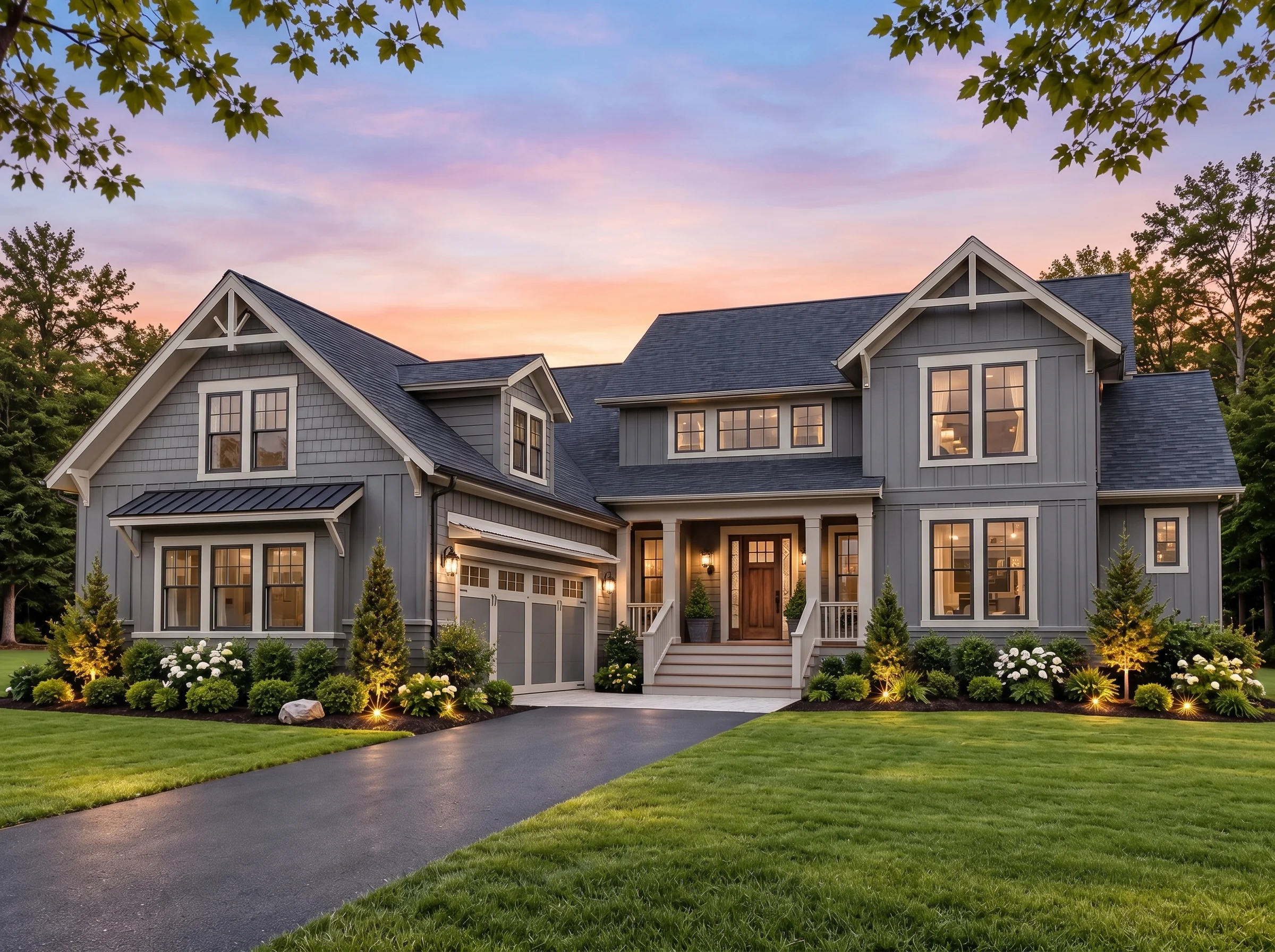Plan  17-1644 – The Perez Cottage |  New American – 2-Bed, 3-Bath, 3,248 SF - Warm Charcoal, AI-generated exterior concept