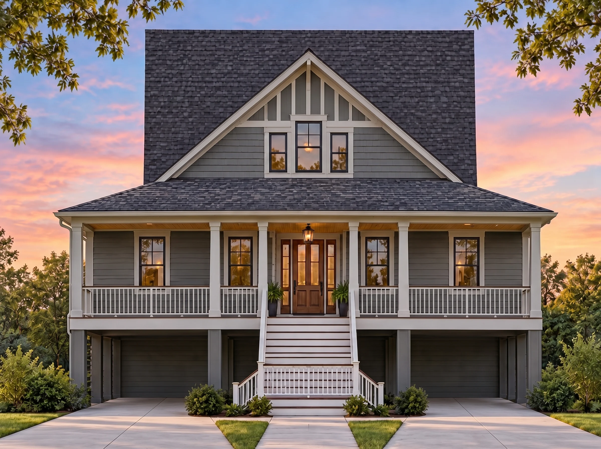 Plan  17-2069 – Norfolk Manor |  Cottage – 3-Bed, 3-Bath, 5,693 SF - Warm Charcoal, AI-generated exterior concept