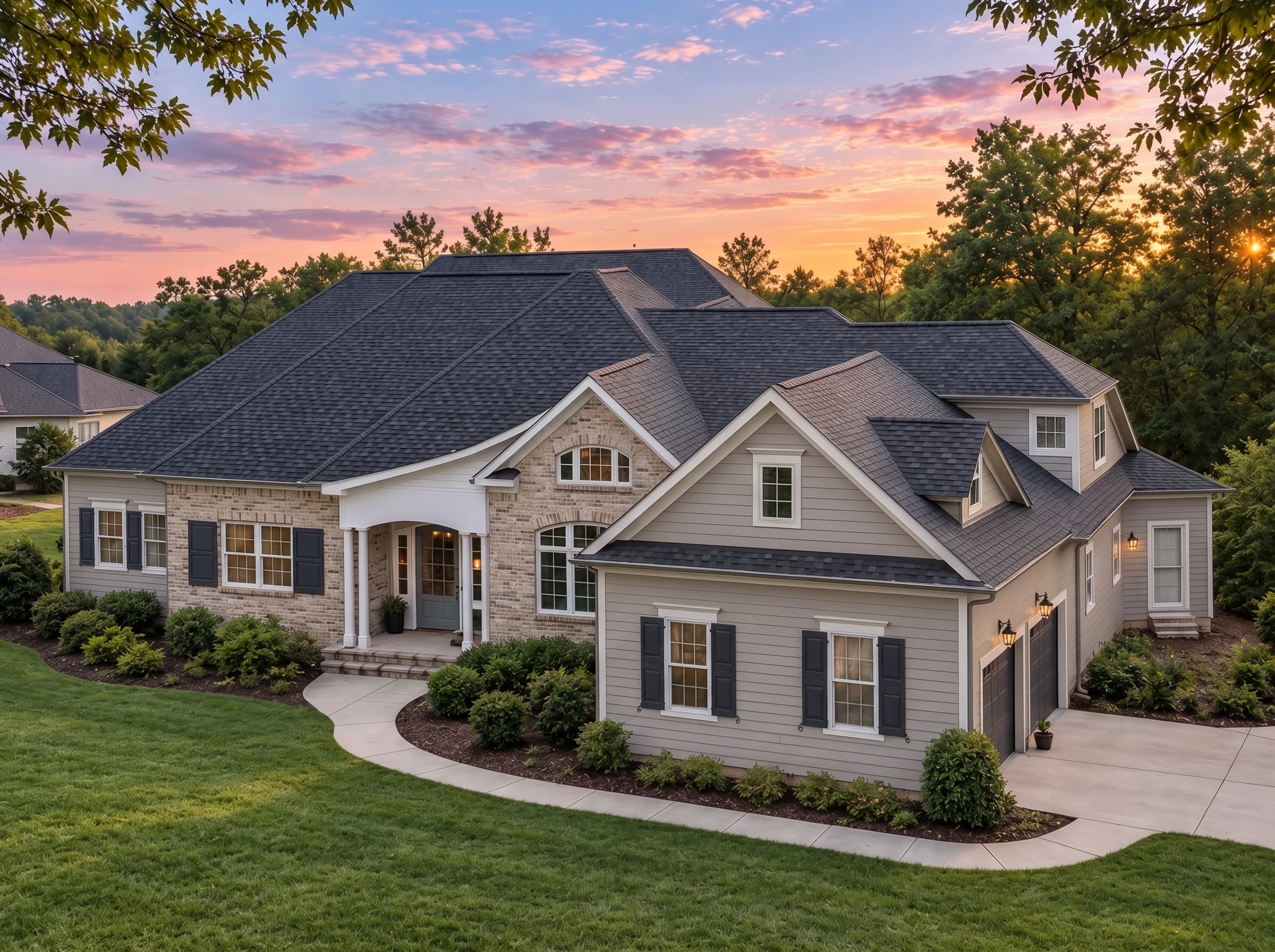 Plan  17-2044 – The Cox Haven |  Traditional – 3-Bed, 2-Bath, 2,968 SF - Natural Brick, AI-generated exterior concept