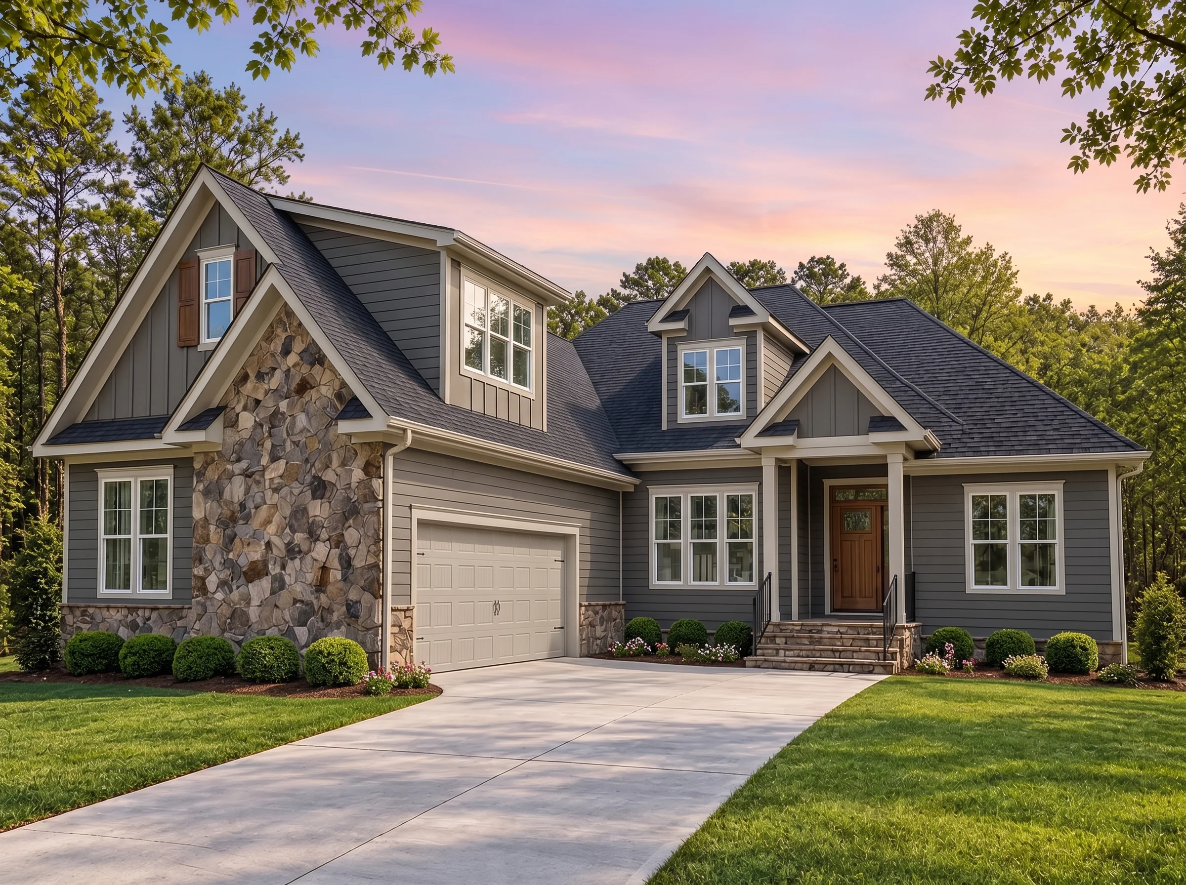 Plan  17-2082 – Prop Retreat | New  American – 4-Bed, 3.5-Bath, 3,186 SF - Warm Charcoal, AI-generated exterior concept