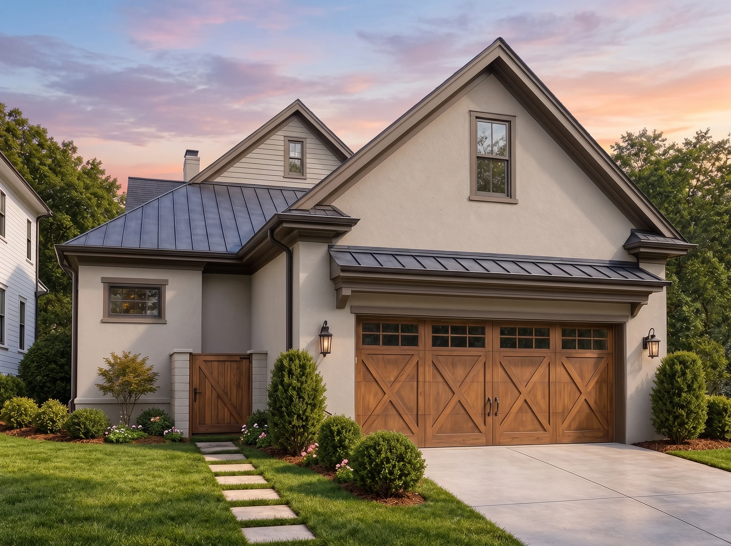 Plan  17-2080 – The Peterson Estate  | Modern Farmhouse – 3-Bed, 3-Bath, 2,933 SF - Mushroom Taupe, AI-generated exterior concept