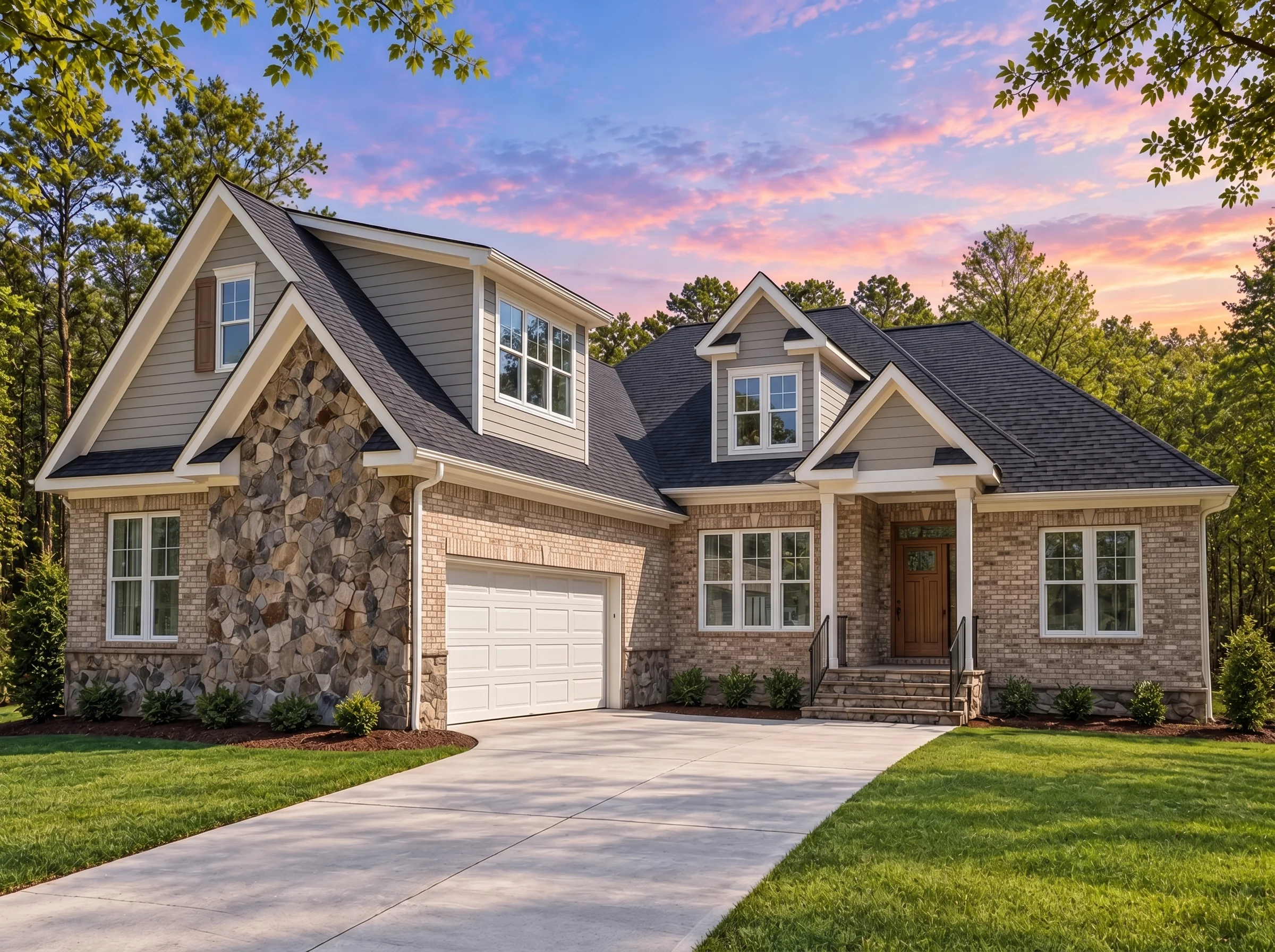 Plan  17-2082 – Prop Retreat | New  American – 4-Bed, 3.5-Bath, 3,186 SF - Natural Brick, AI-generated exterior concept