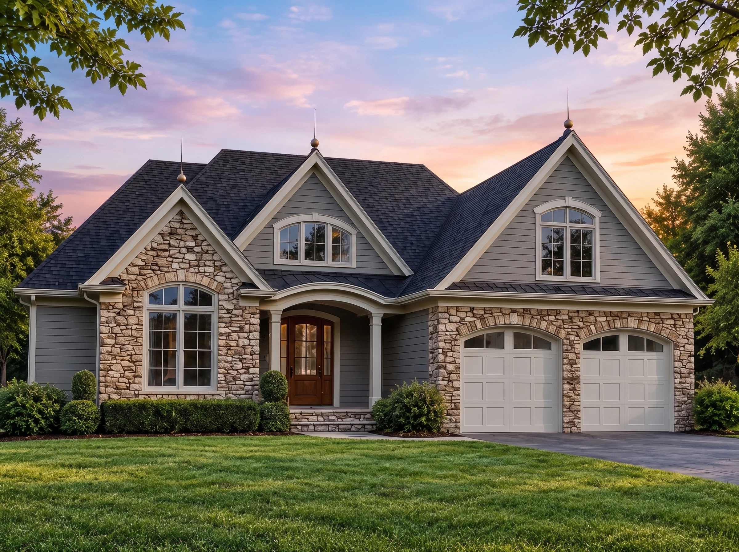 Plan  18-1123 – Sierra Nevada Cabin  | New American – 3-Bed, 3.5-Bath, 2,502 SF - Warm Charcoal, AI-generated exterior concept