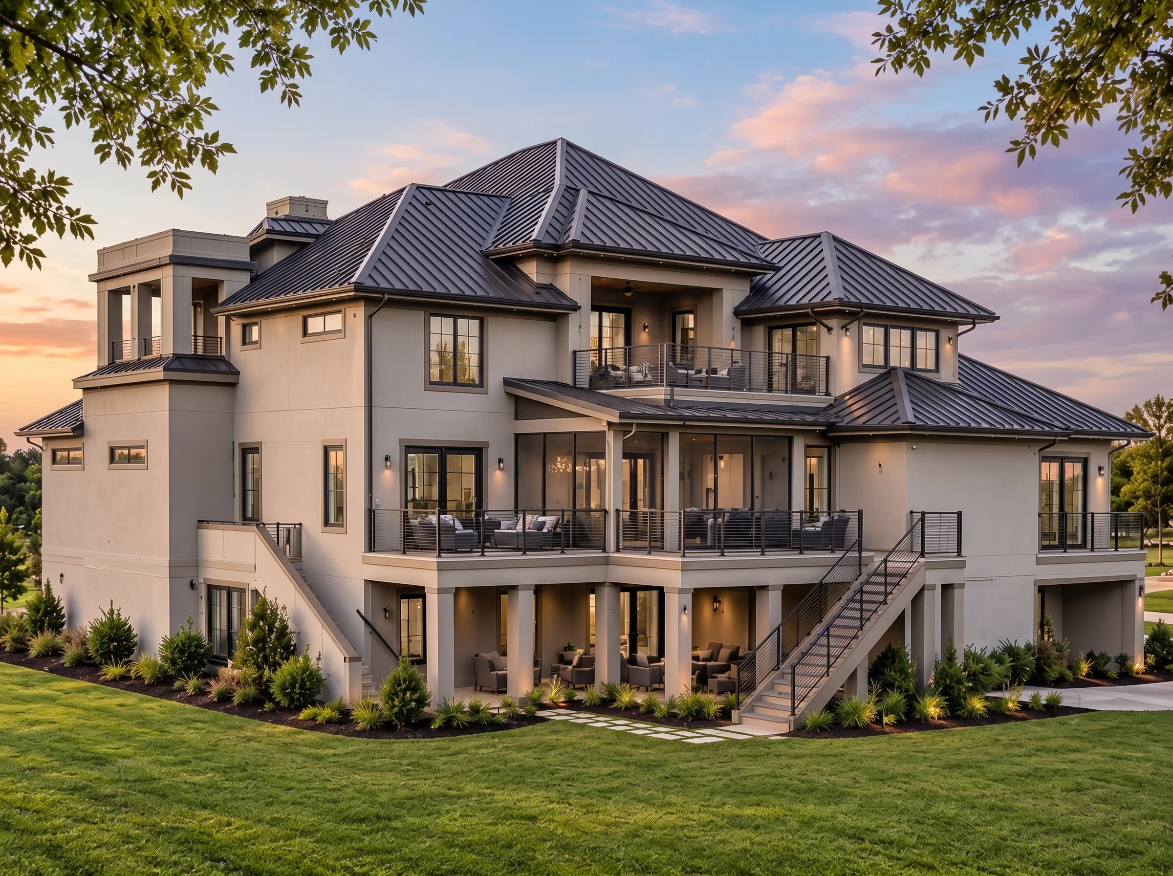 Plan  17-2159 – Brooks Retreat |  Coastal Contemporary – 4-Bed, 5-Bath, 4,863 SF - Mushroom Taupe, AI-generated exterior concept