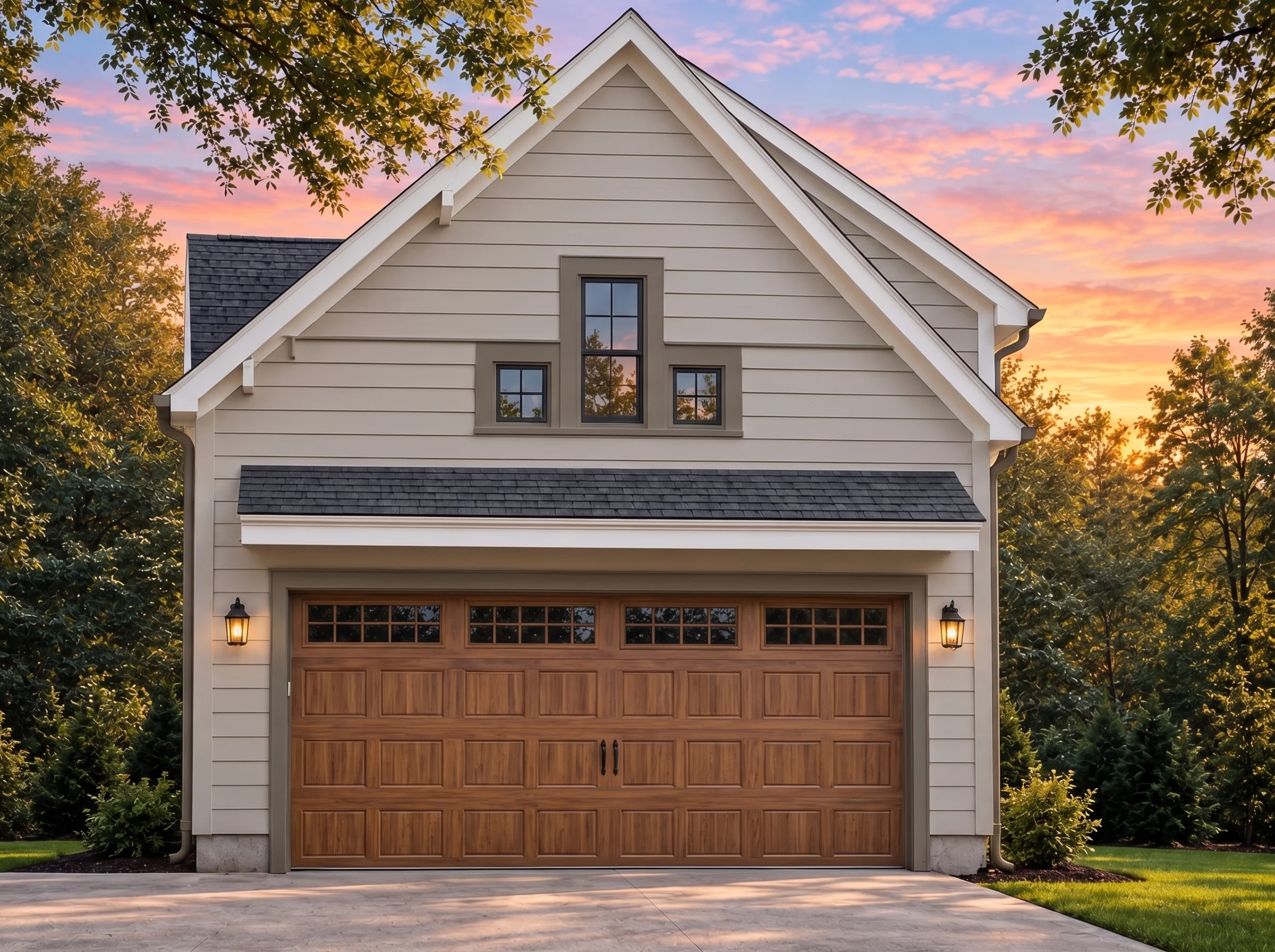 Plan  18-1280 – Aster Crest Chalet |  Traditional Garage – 3-Bed, 3-Bath - Mushroom Taupe, AI-generated exterior concept