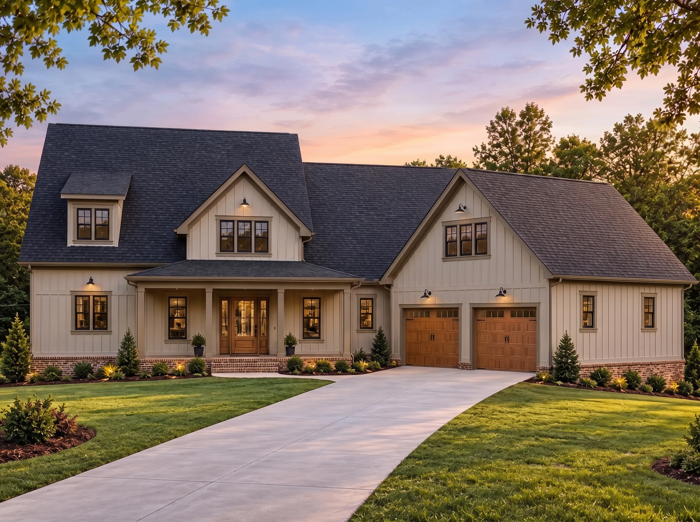 Plan  18-1453 – Vanguard Estate |  Craftsman – 3-Bed, 2-Bath, 3,133 SF - Mushroom Taupe, AI-generated exterior concept