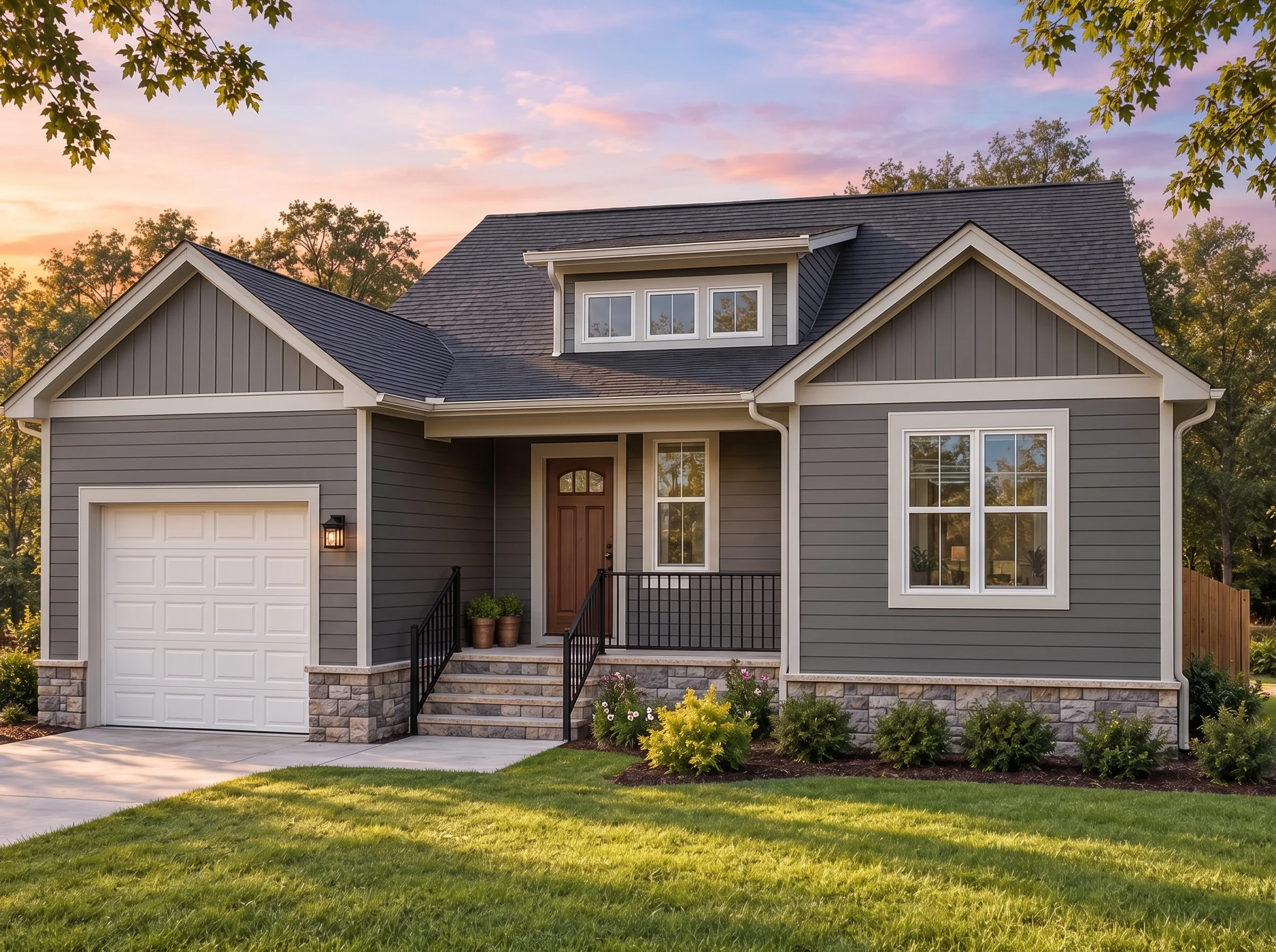 Plan  18-1494 – Crows Nest |  Traditional Craftsman – 3-Bed, 2-Bath, 1,758 SF - Warm Charcoal, AI-generated exterior concept