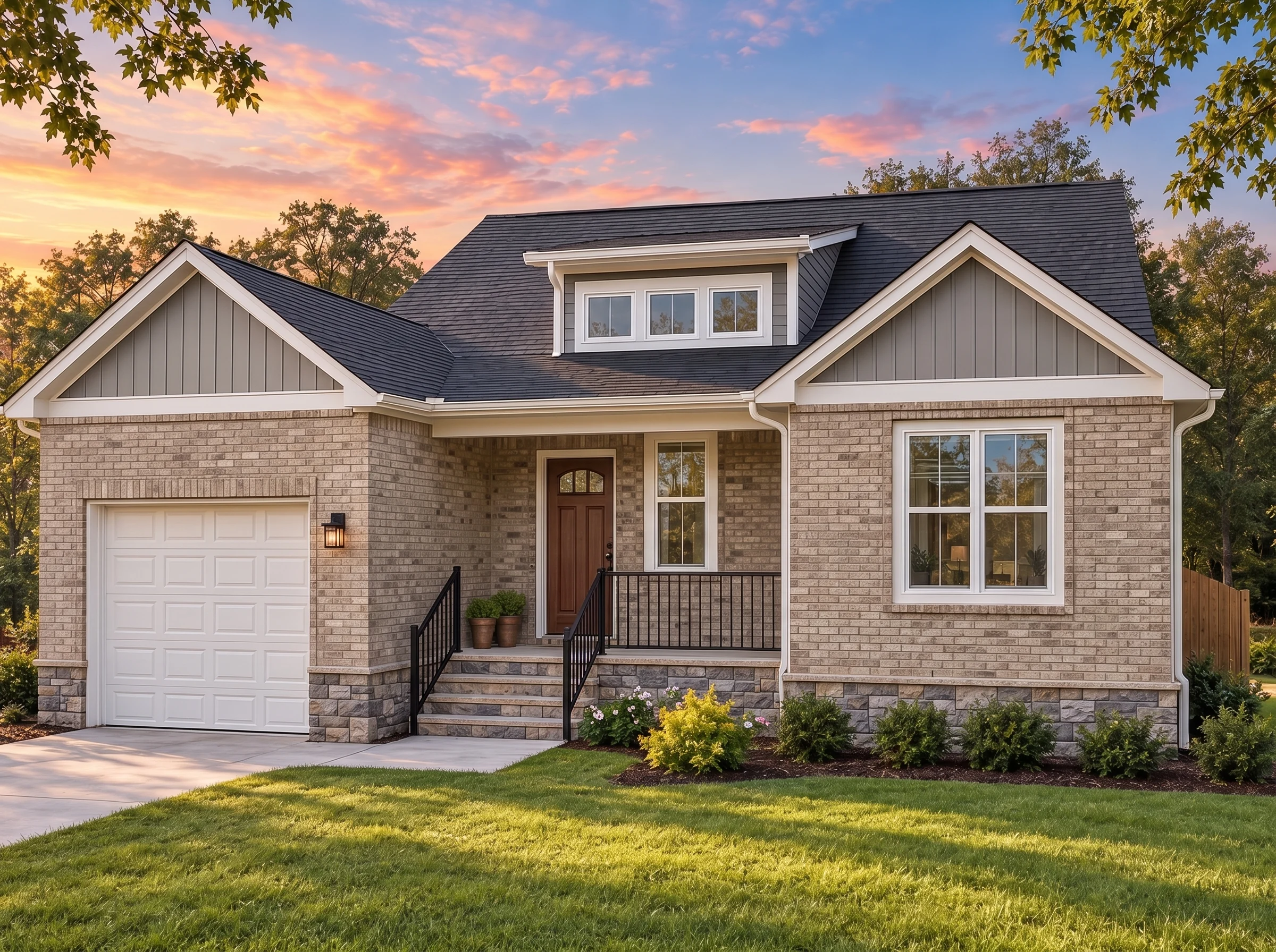 Plan  18-1494 – Crows Nest |  Traditional Craftsman – 3-Bed, 2-Bath, 1,758 SF - Natural Brick, AI-generated exterior concept