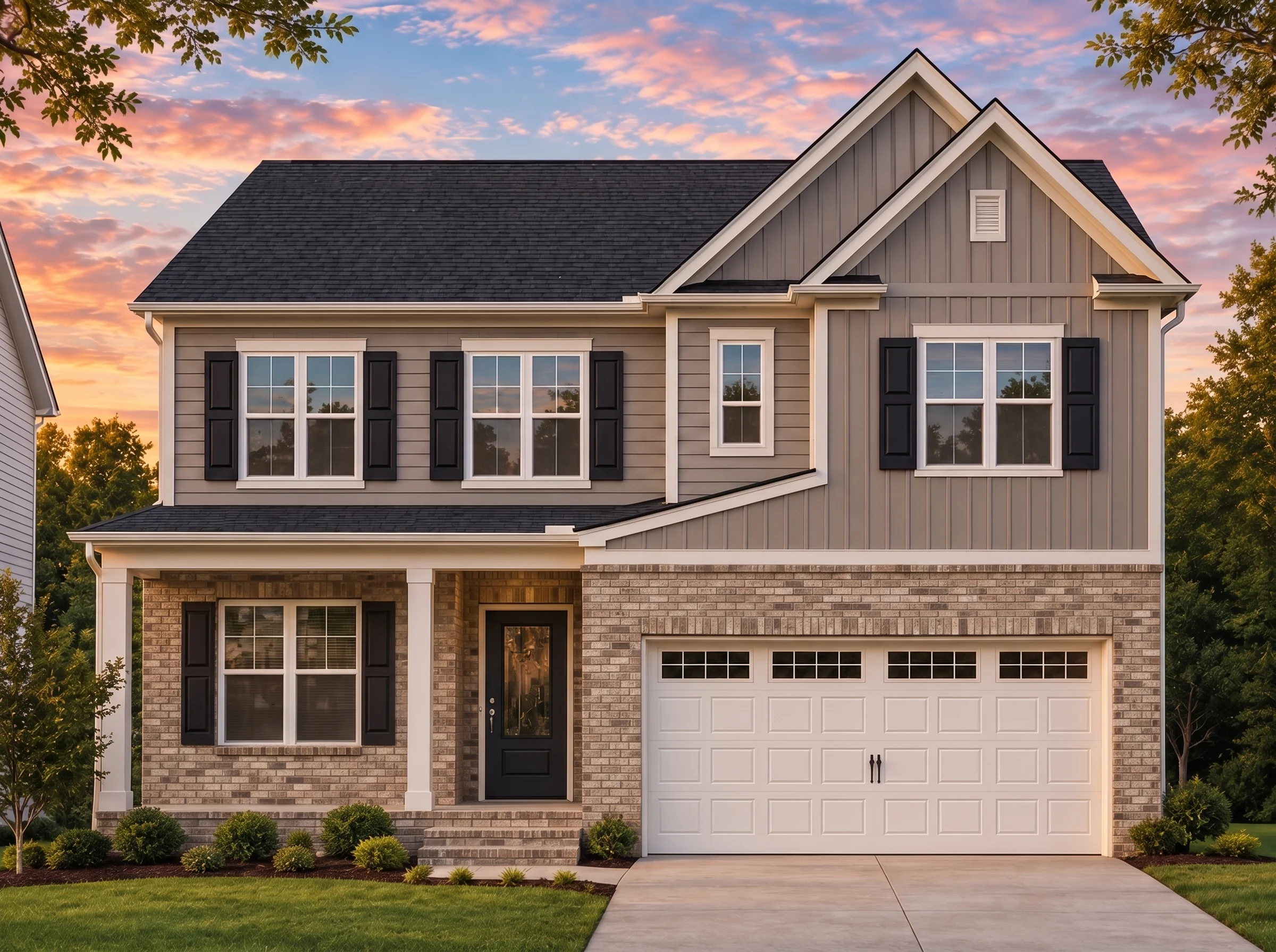 Plan  18-1595 – The Taylor Estate |  Traditional Craftsman – 5-Bed, 3.5-Bath, 4,057 SF - Natural Brick, AI-generated exterior concept