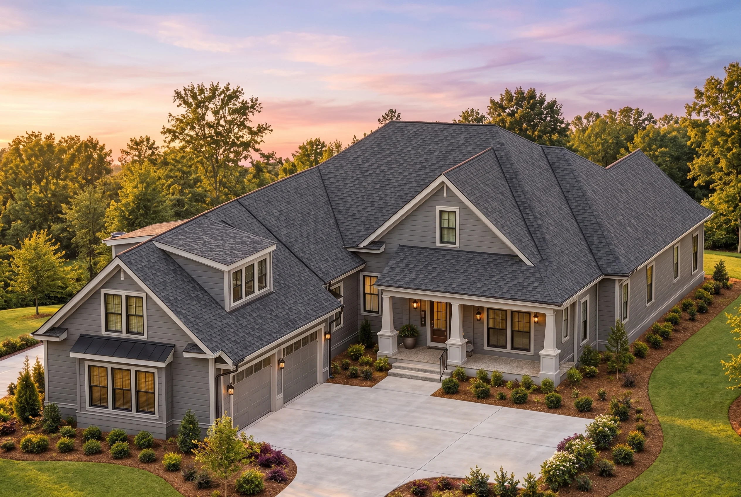 Plan  18-1652 – Word Retreat | New  American – 4-Bed, 5-Bath, 3,184 SF - Warm Charcoal, AI-generated exterior concept