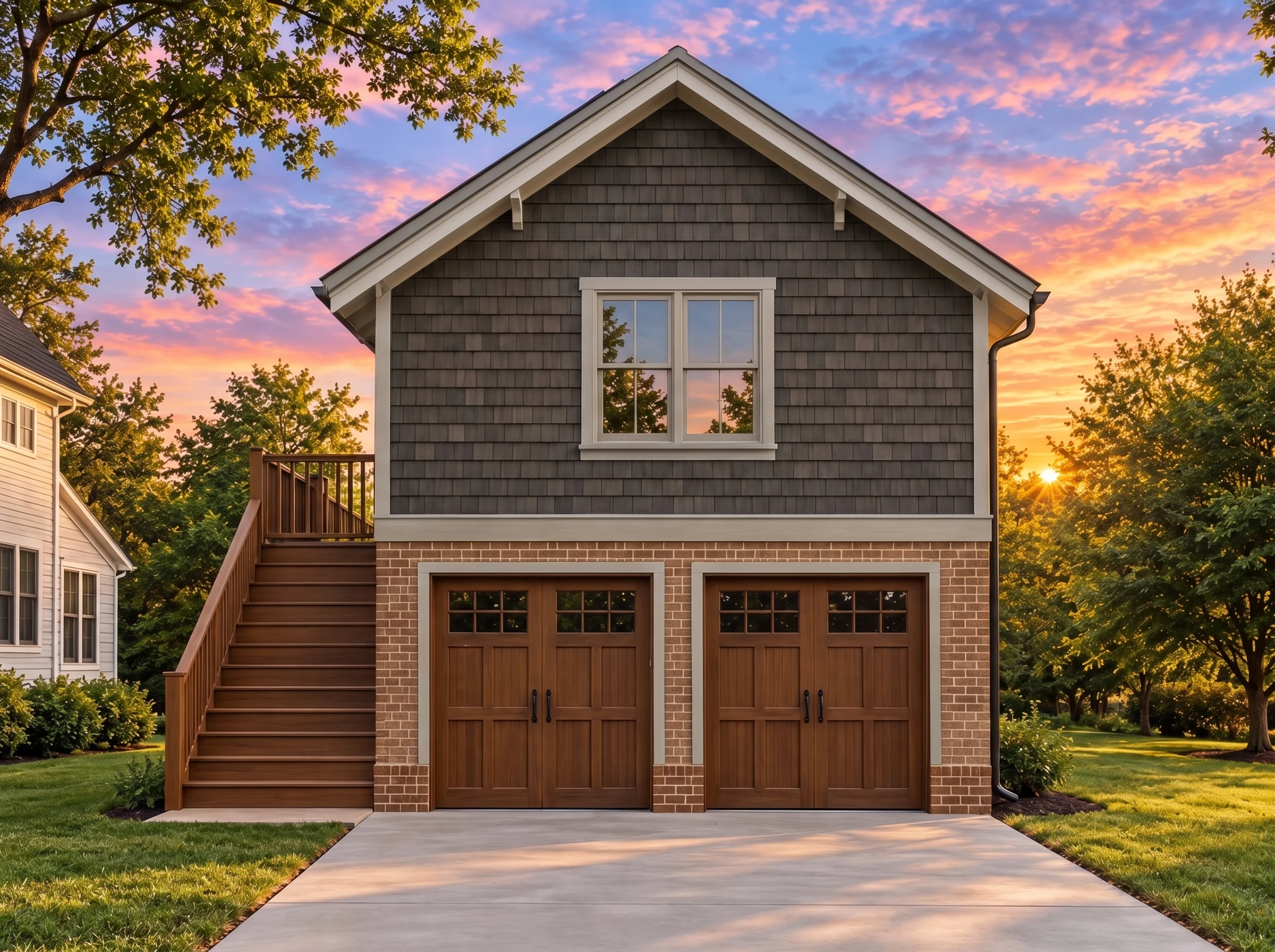 Plan  18-2163 – New Mexico Mesa |  ADU House – 4-Bed, 4.5-Bath, 288 SF - Warm Charcoal, AI-generated exterior concept