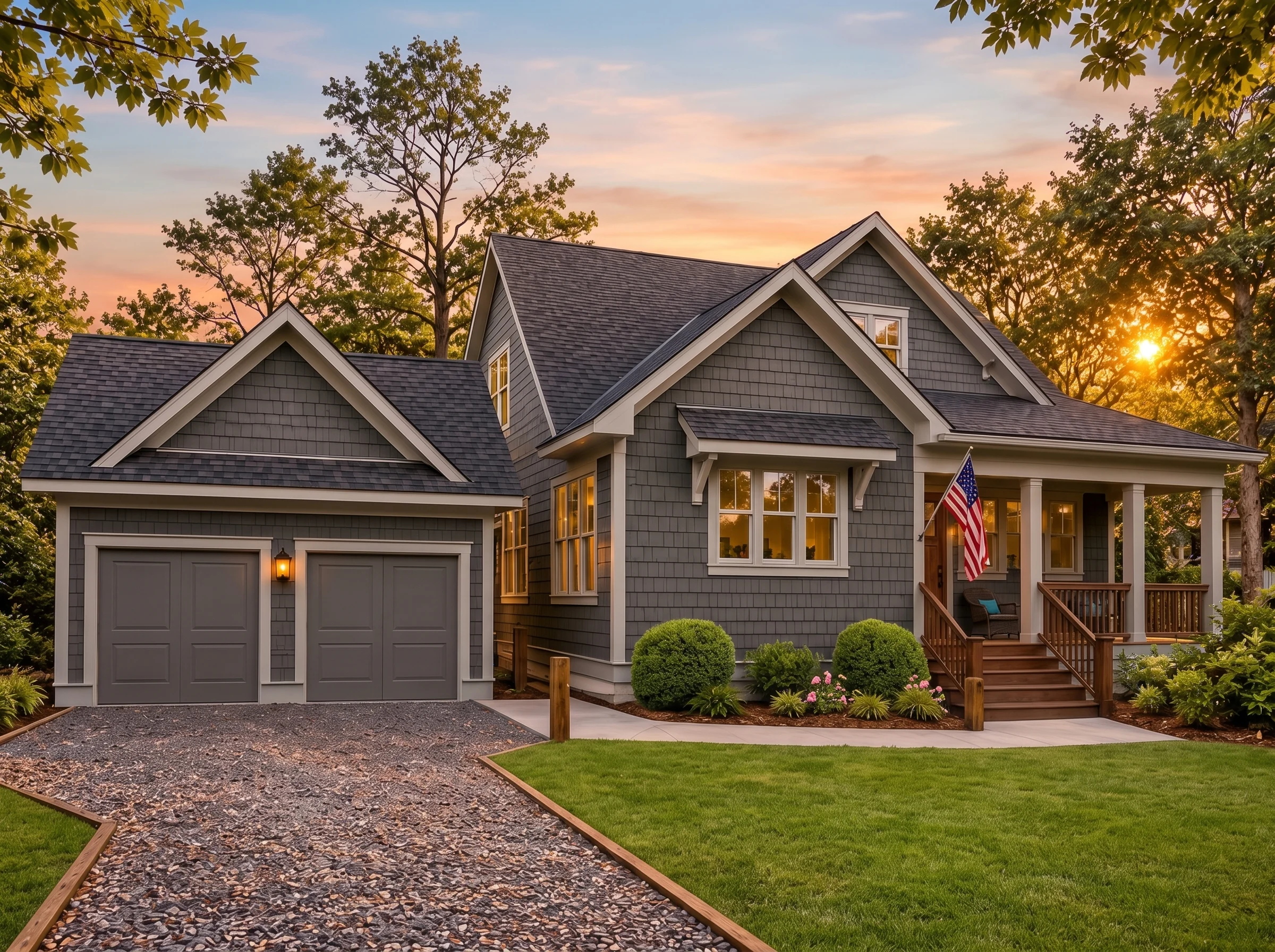 Plan  18-2162 – The Lopez Station |  New American Golf Cart – 4-Bed, 3.5-Bath, 2,979 SF - Warm Charcoal, AI-generated exterior concept