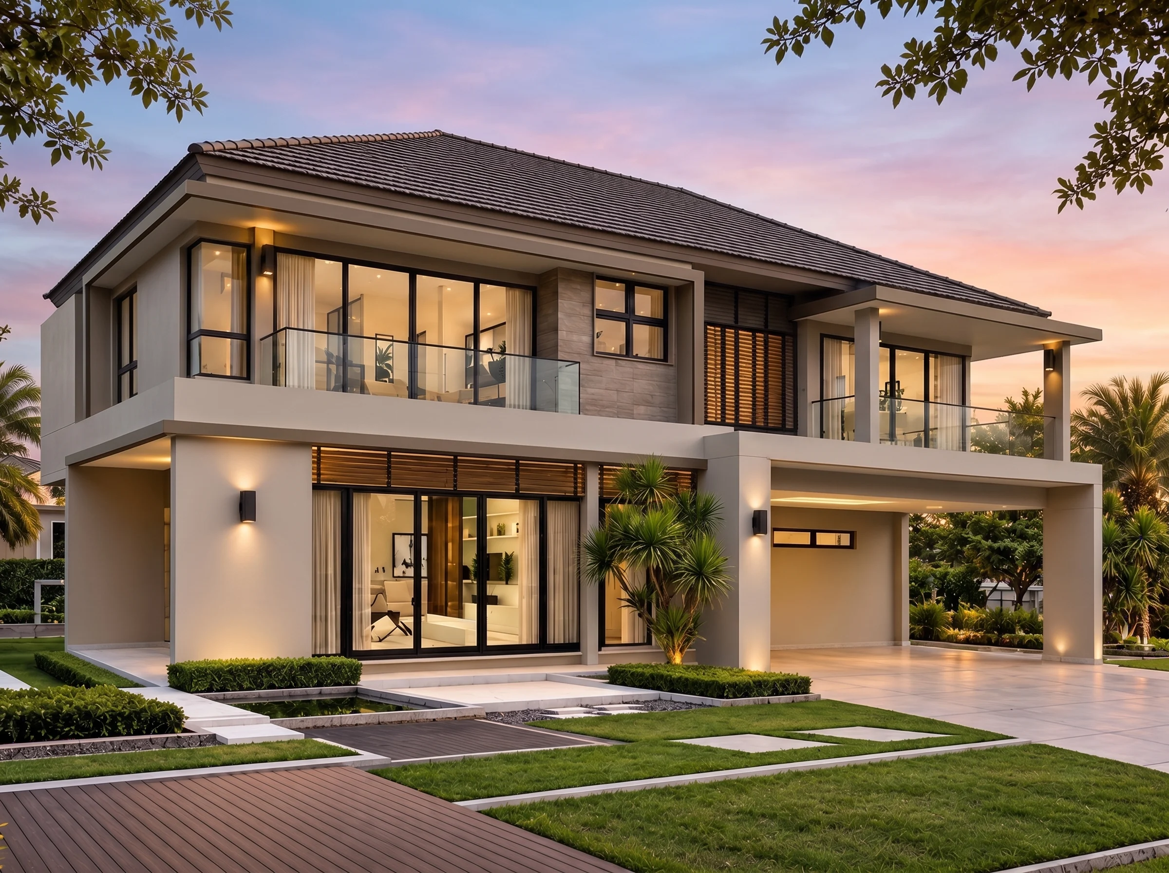Plan  19-1180 – Utah Beehive |  Contemporary – 4-Bed, 3.5-Bath, 3,200 SF - Mushroom Taupe, AI-generated exterior concept