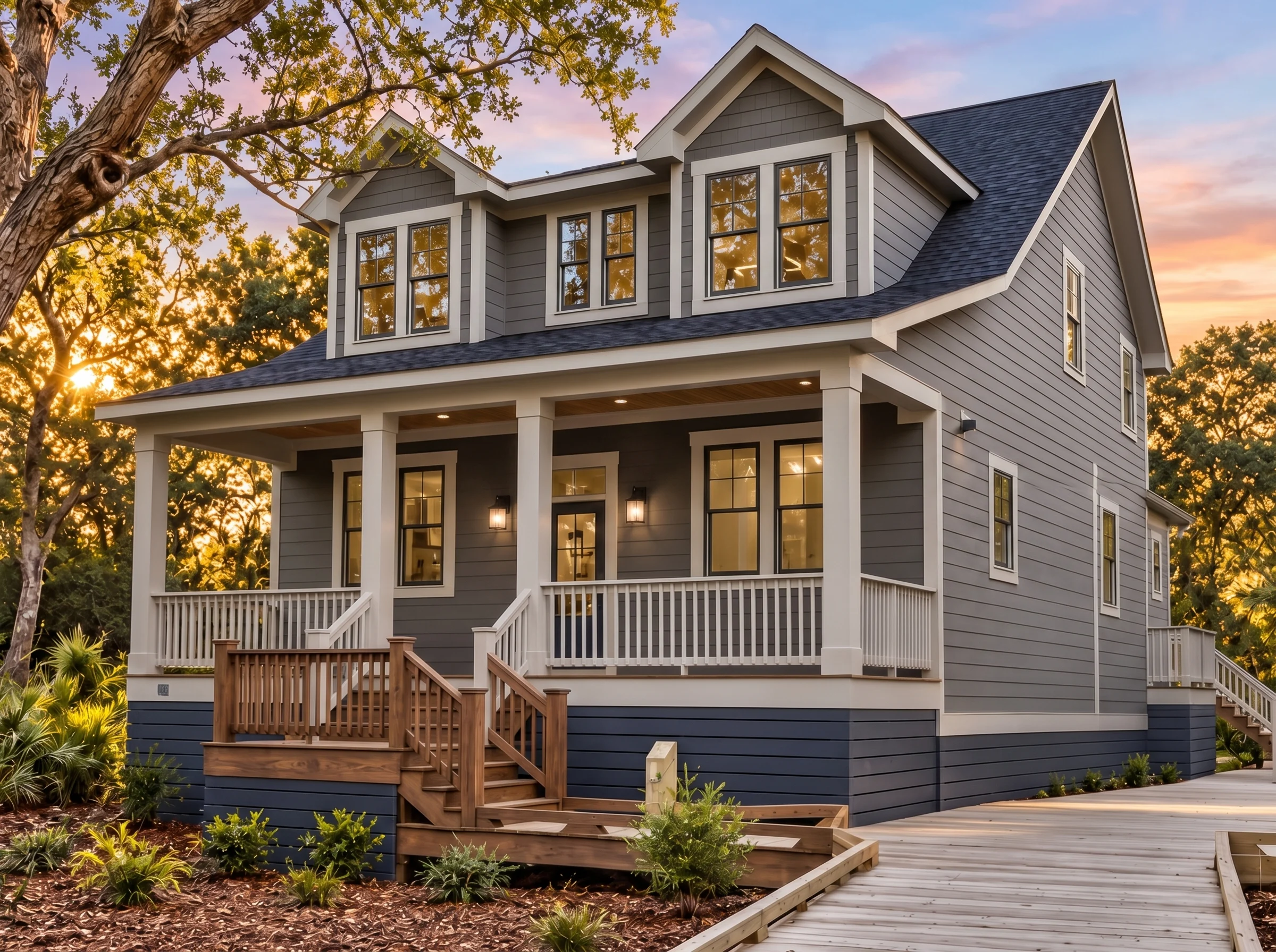 Plan  19-1442 – Aster Creek Place |  Traditional Colonial – 4-Bed, 3.5-Bath, 2,435 SF - Warm Charcoal, AI-generated exterior concept