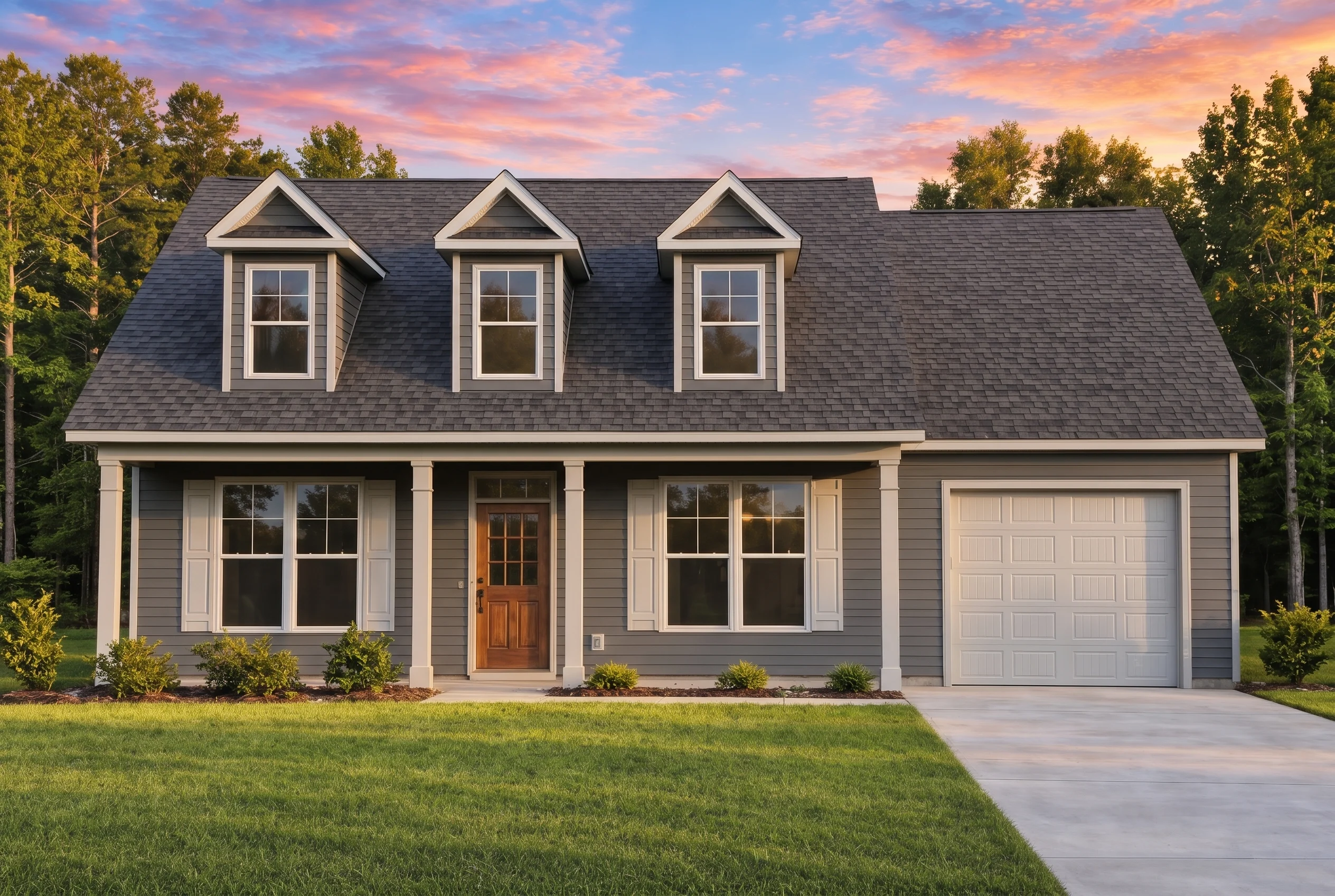 Plan  19-1698 – Dot Retreat |  GUEST-Cape Cod – 4-Bed, 3.5-Bath, 900 SF - Warm Charcoal, AI-generated exterior concept