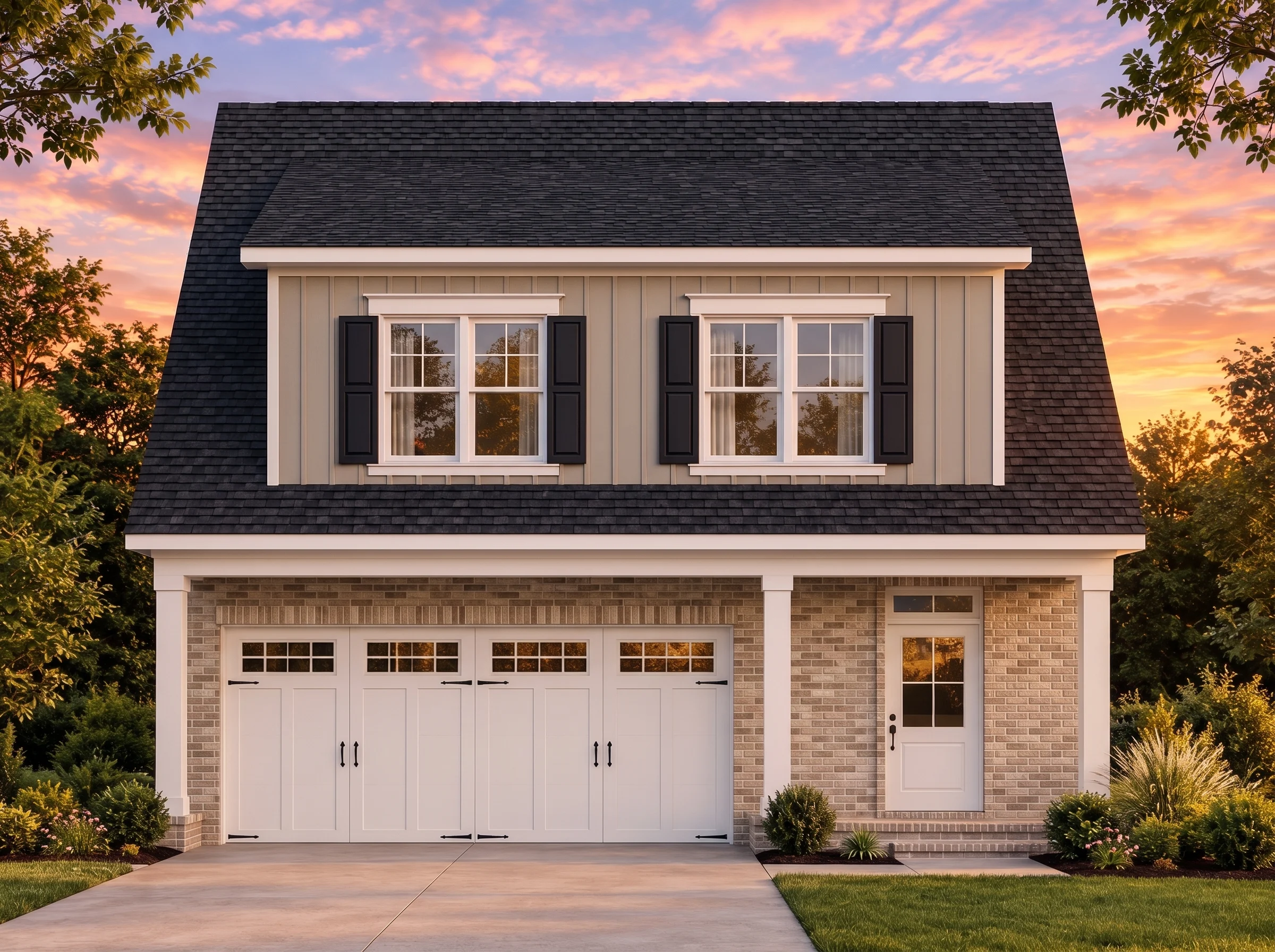 Plan  20-1286 – Wadebridge Farmhouse  | Colonial – 3-Bed, 3.5-Bath, 1,341 SF - Natural Brick, AI-generated exterior concept