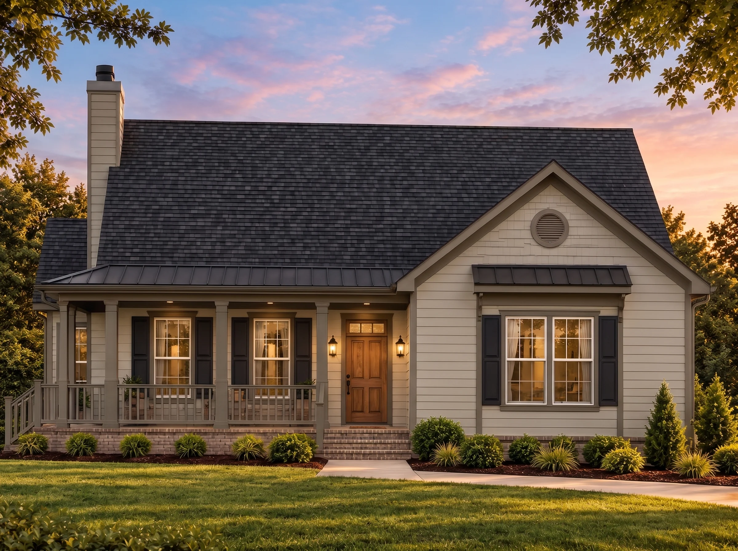 Plan  9-1713 – Auburn Point Retreat  | Cape Cod – 5-Bed, 3-Bath, 2,040 SF - Mushroom Taupe, AI-generated exterior concept
