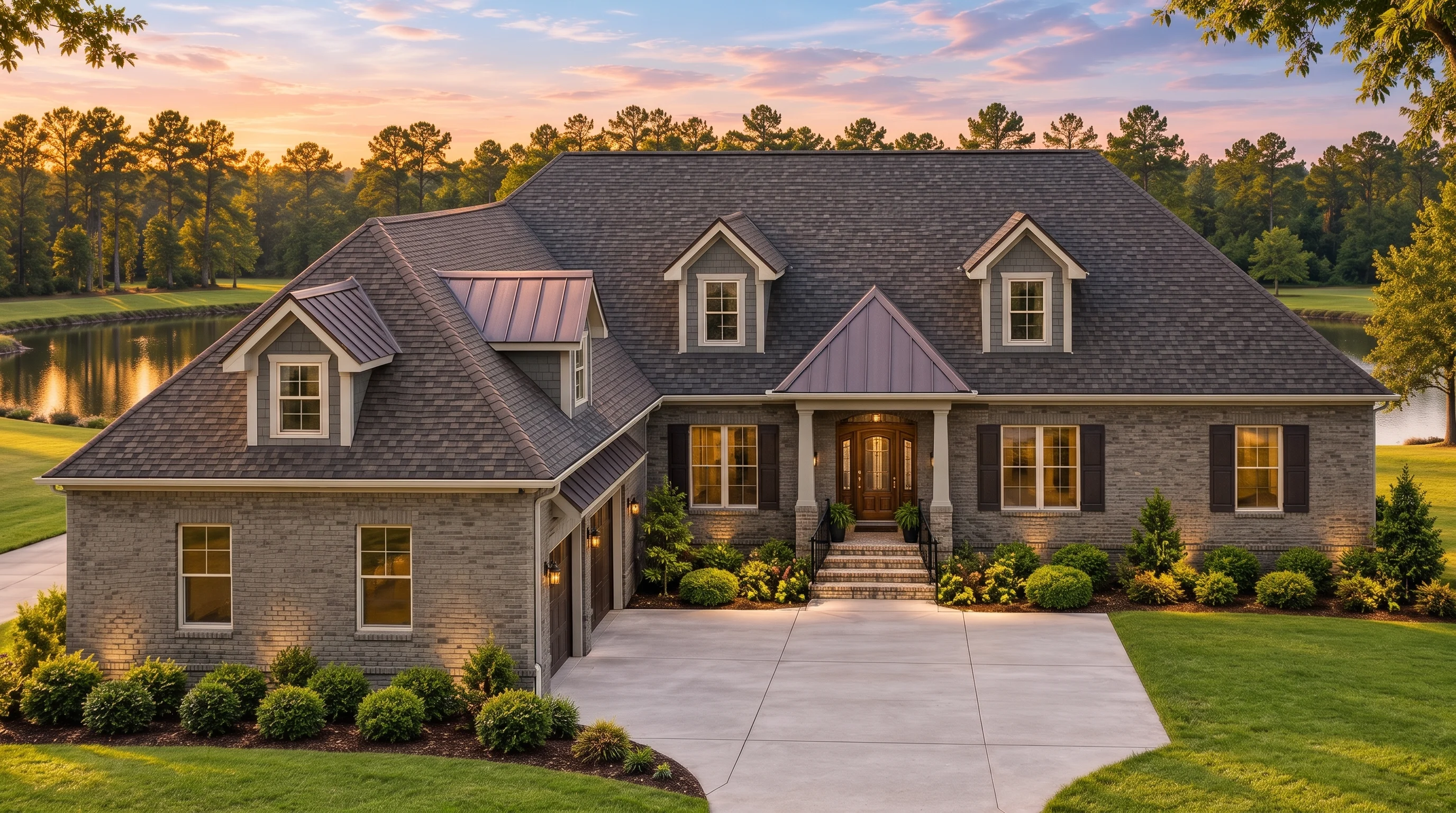 Plan  10-1861 – Aster Oak Haven |  Traditional Colonial – 3-Bed, 3.5-Bath, 3,404 SF - Warm Charcoal, AI-generated exterior concept