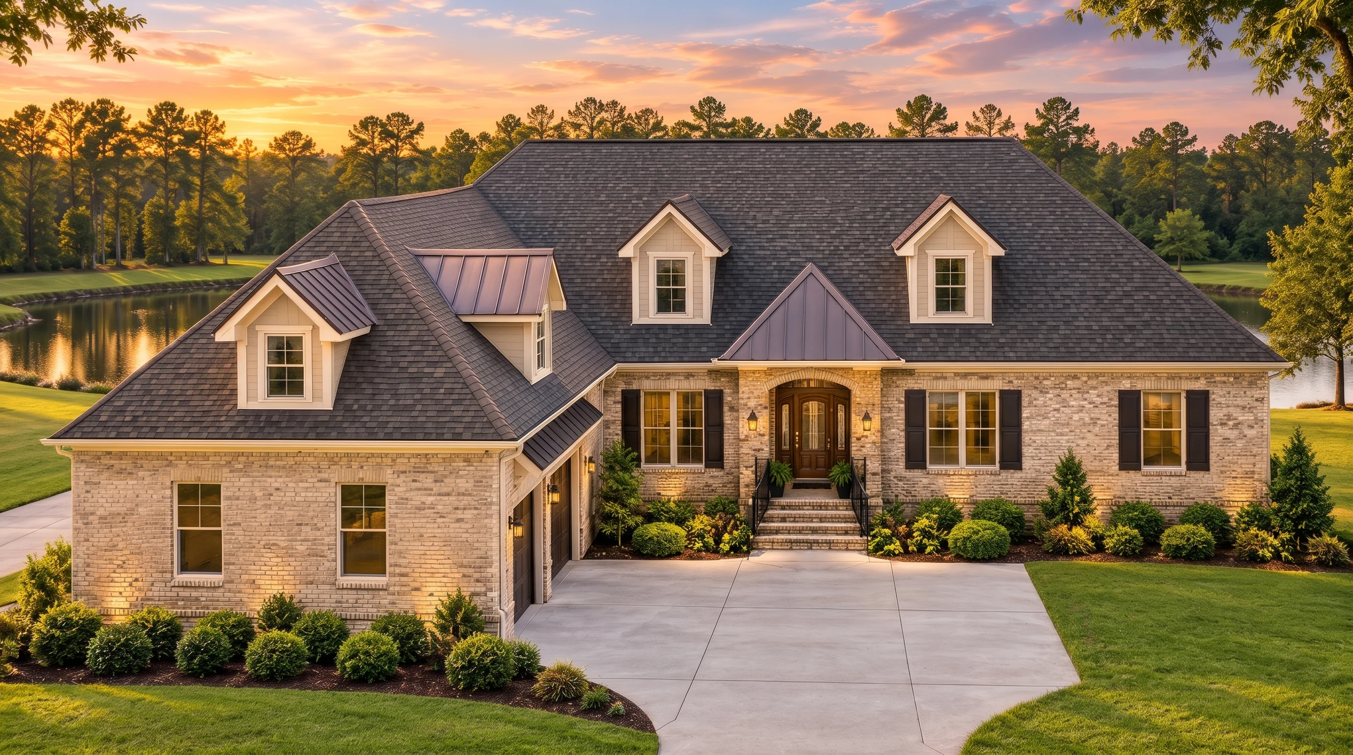 Plan  10-1861 – Aster Oak Haven |  Traditional Colonial – 3-Bed, 3.5-Bath, 3,404 SF - Natural Brick, AI-generated exterior concept